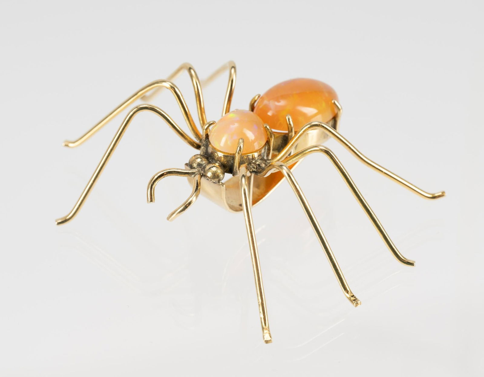 14K Gold Mexican Fire Opal Spider Pendant (1 of 5)