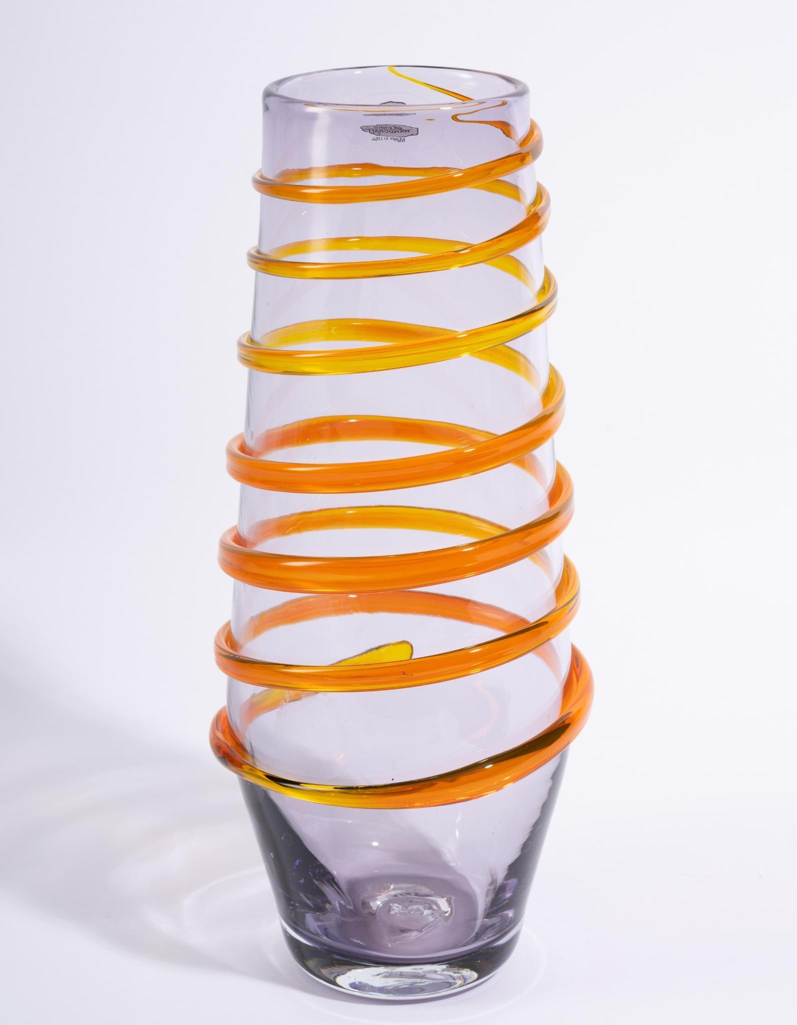 Blenko Orange Striped Vase (1 of 4)