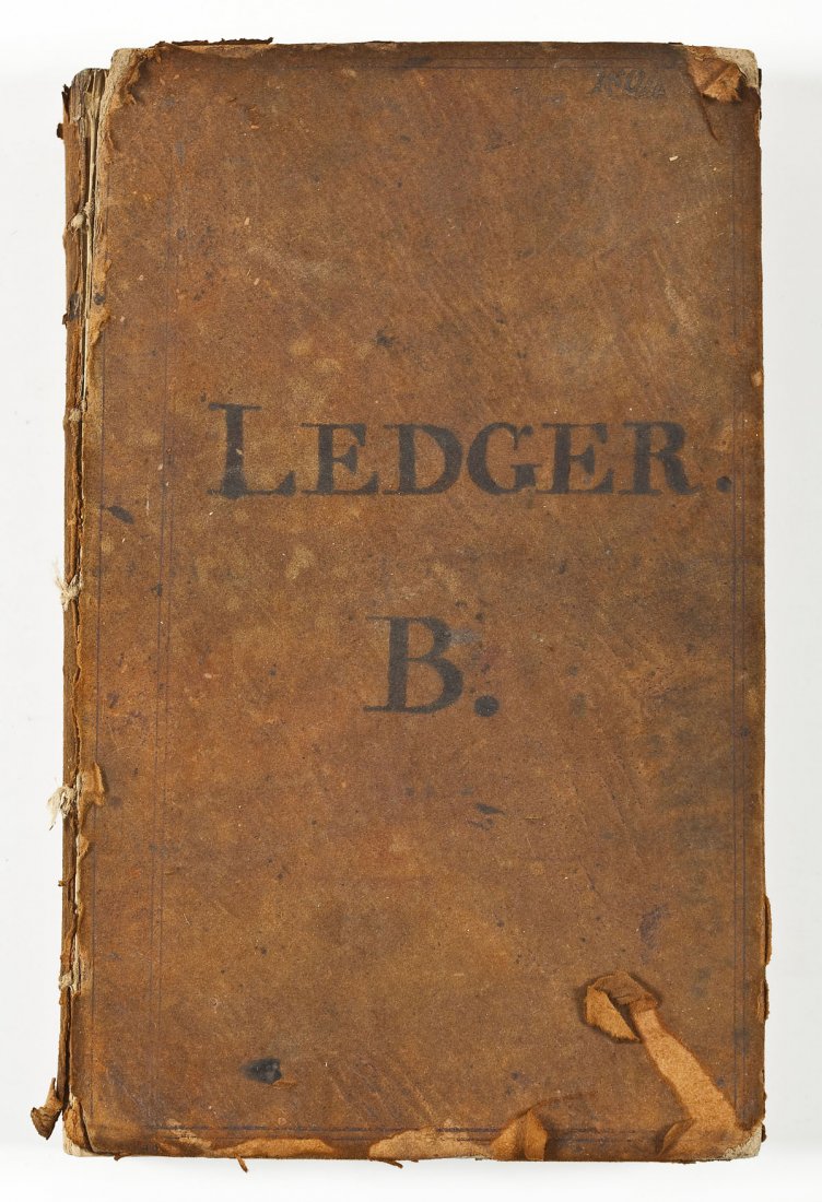 1804-1826 Harrisburg PA Borough Ledger: DESCRIPTION: 19th century ledger from a mercantile in Harrisburg, Pennsylvania with various documented payments made by the Overseers of the Poor of the Borough of Harrisburg, the Poor House of Dauphi