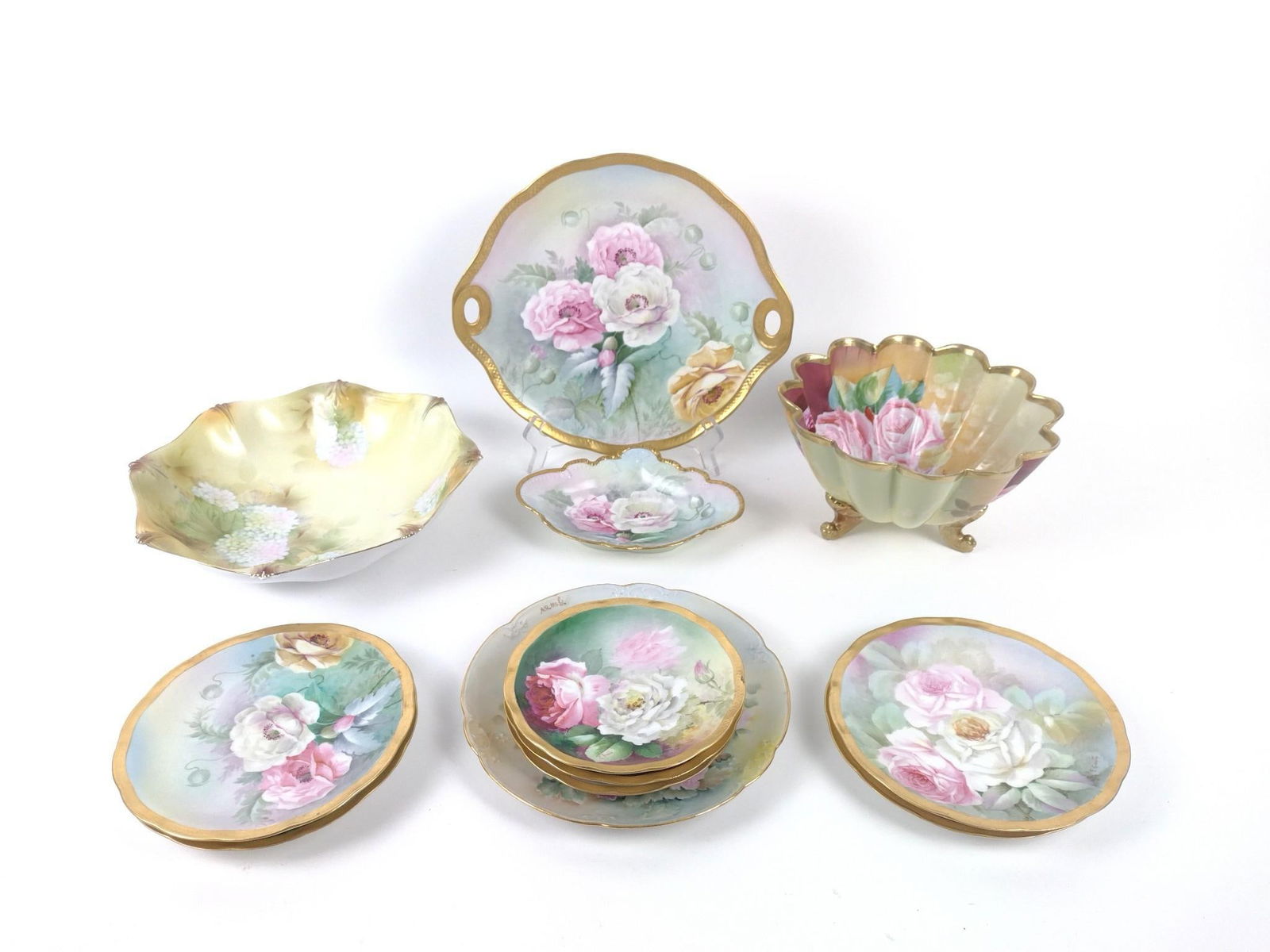 12 Pcs Hand Painted Floral Ceramics (1 of 7)
