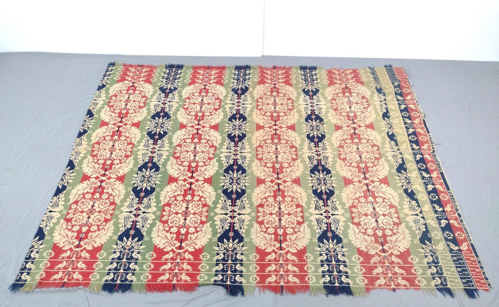 1841 S. Zeigler 2 Part Jaquard Coverlet (1 of 5)