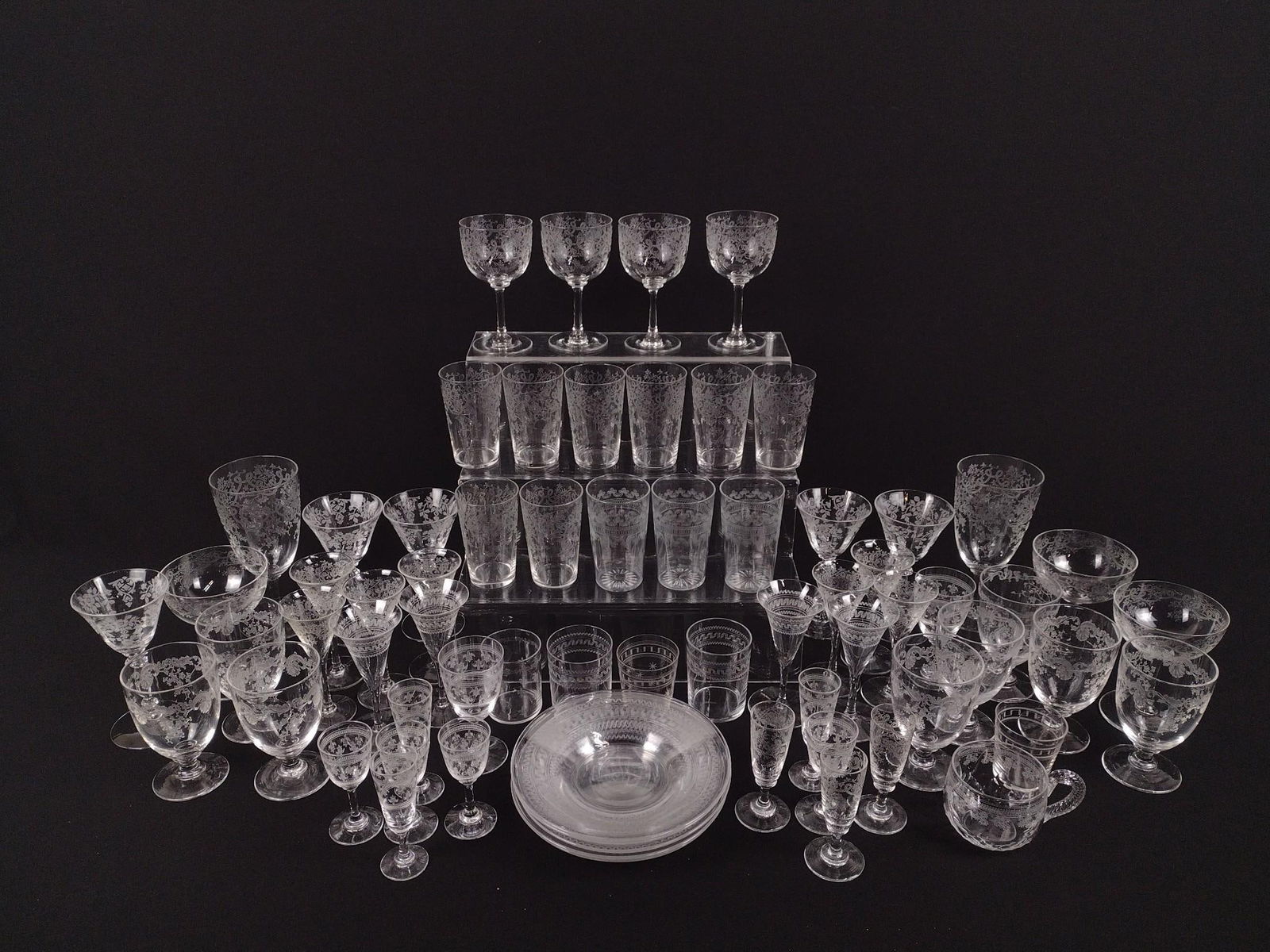 67 Pcs Fostoria Etched Glassware (1 of 4)