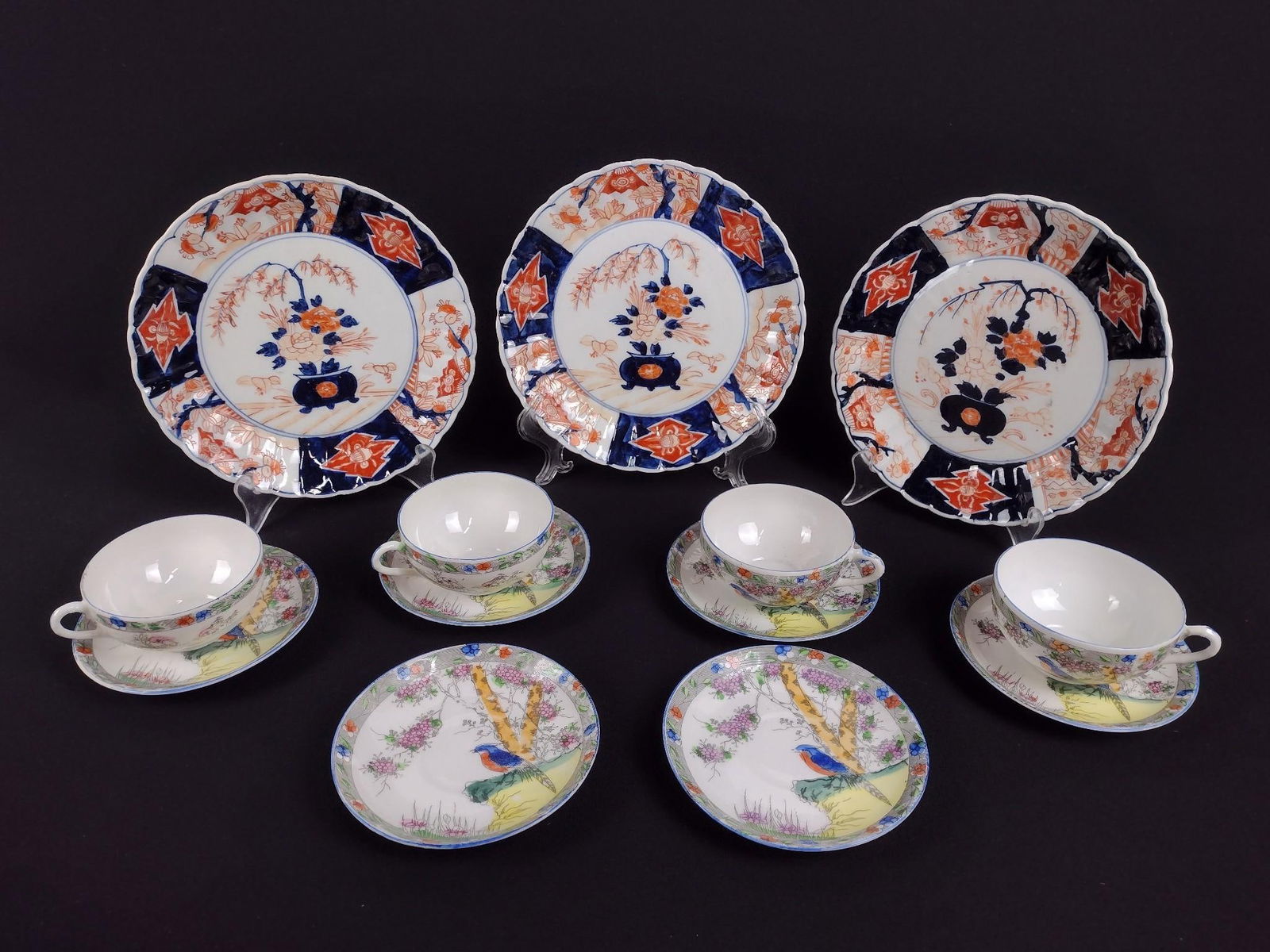 13 Ceramics incl Japanese Cups + Saucers and Imari (1 of 3)