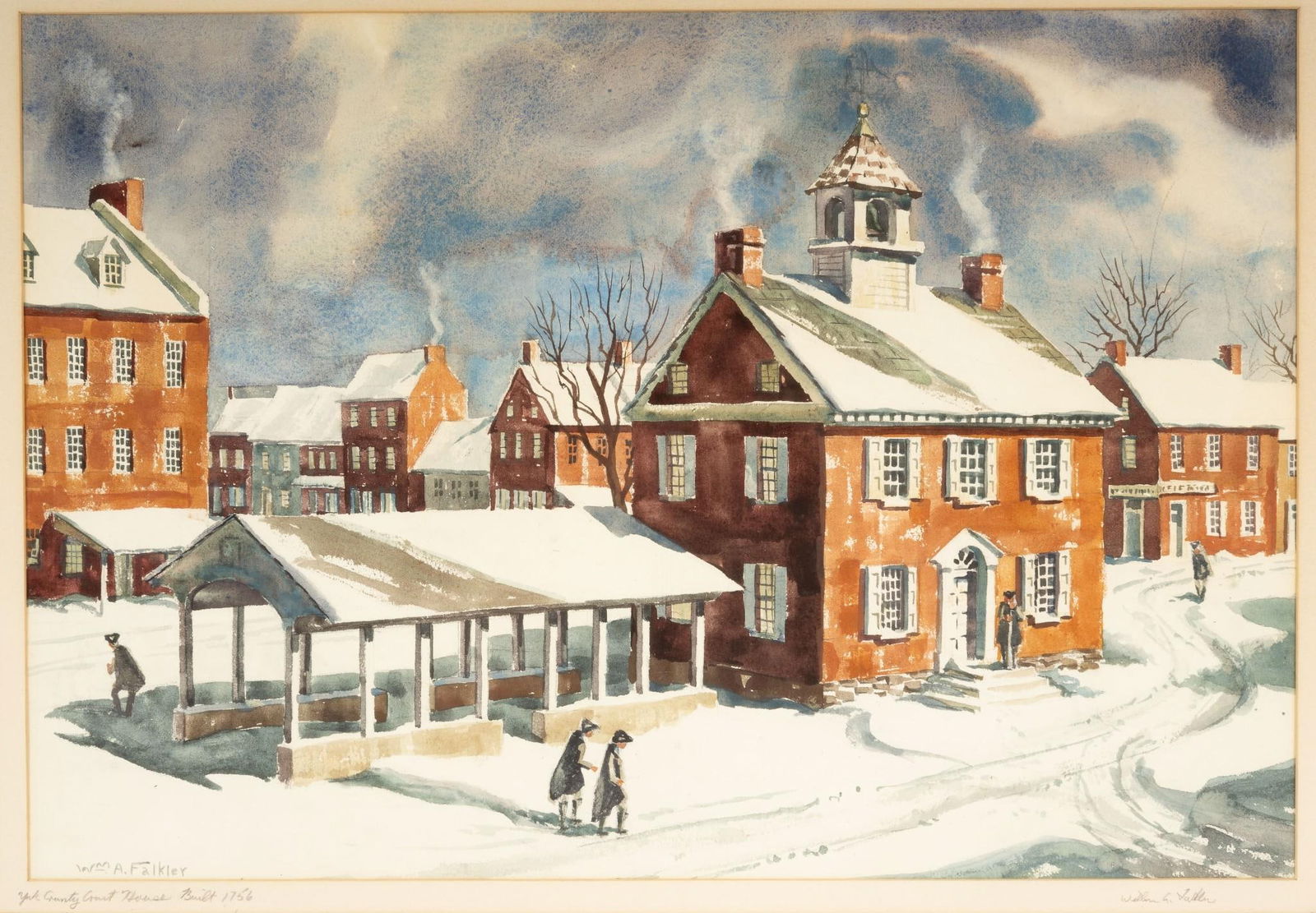 William A. Falkler "York County Court House Built 1756" Watercolor (1 of 6)