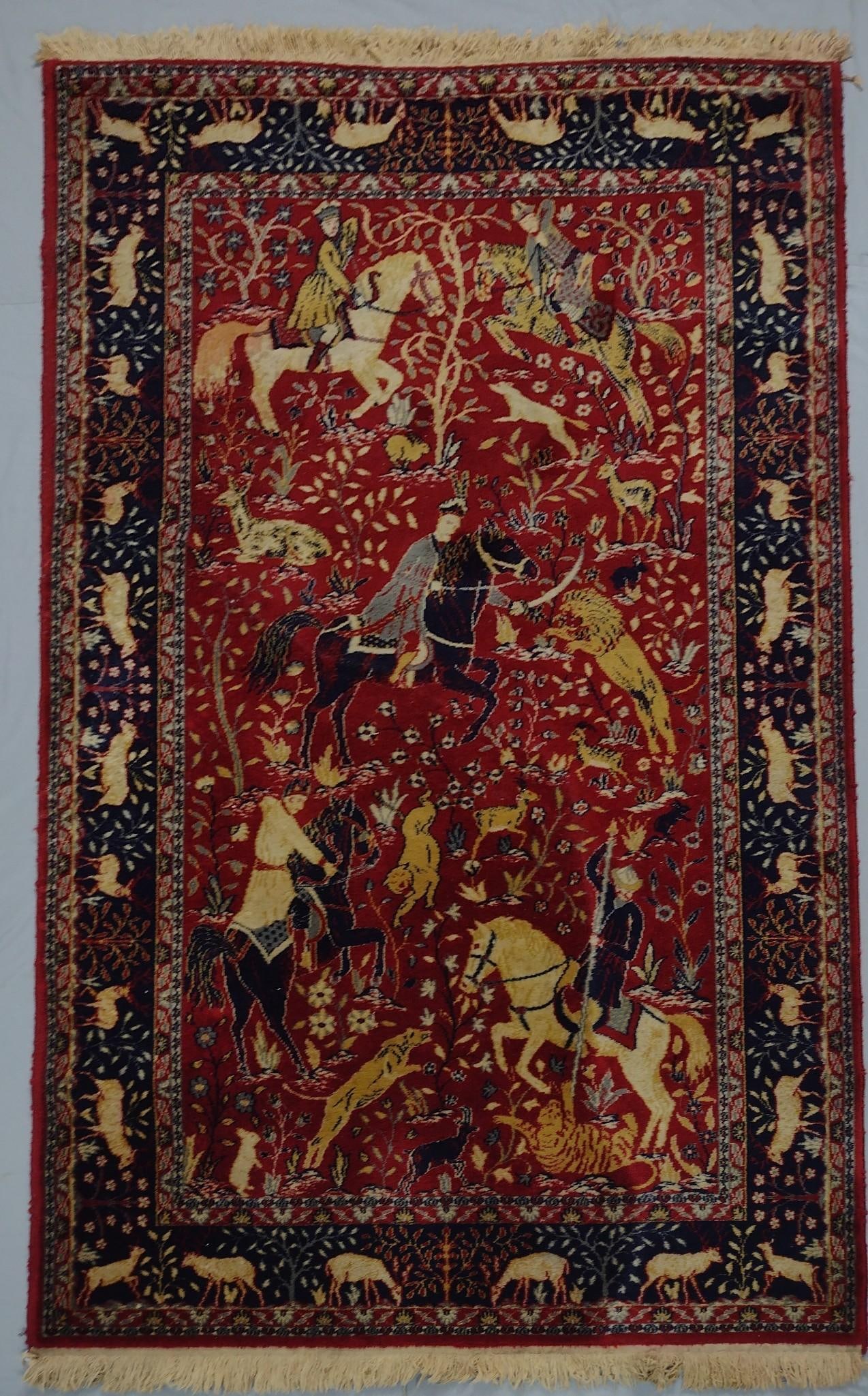 Area Rug with Wild Animal Hunt Scene (1 of 3)
