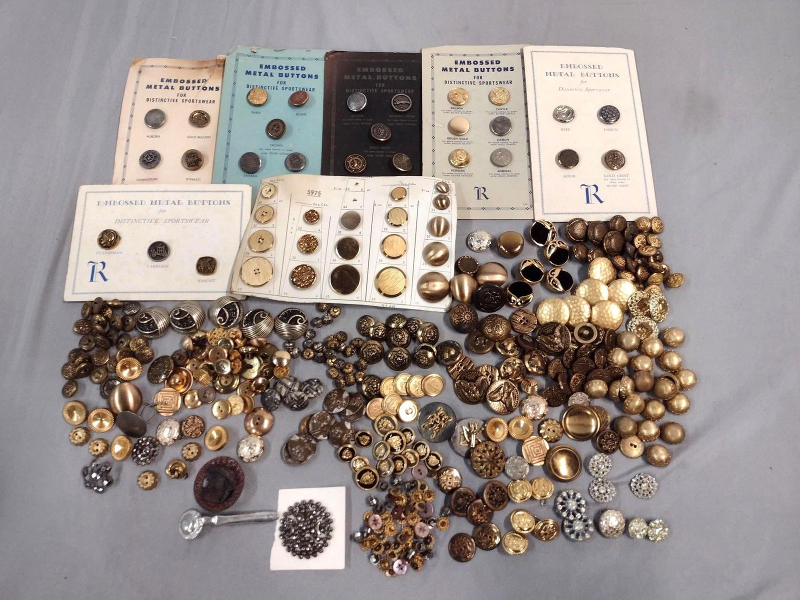 Large Grouping Metal Buttons incl Boards (1 of 5)