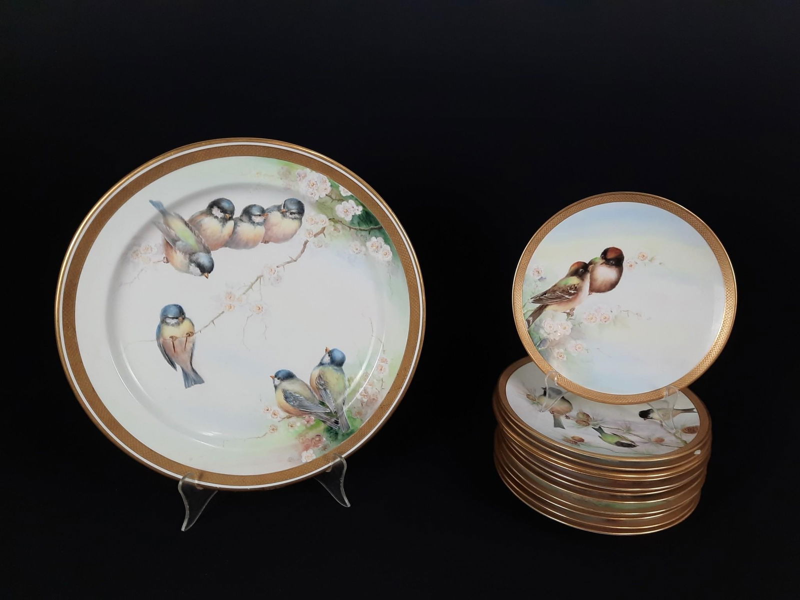 13 Pc Cauldon China Works / Collamore and Co Hand Painted Cake Set (1 of 5)