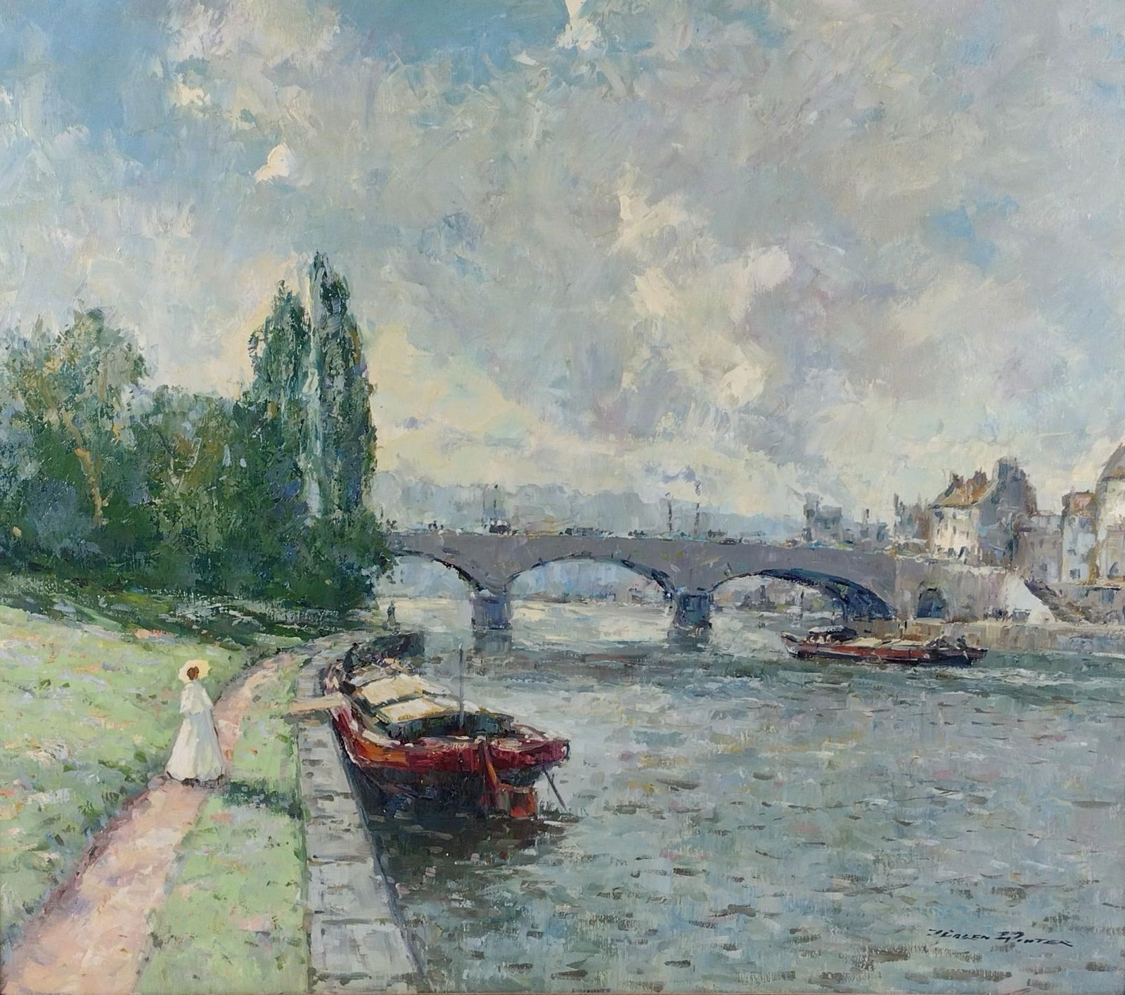 Helen Winter " On The Seine" Painting (1 of 5)
