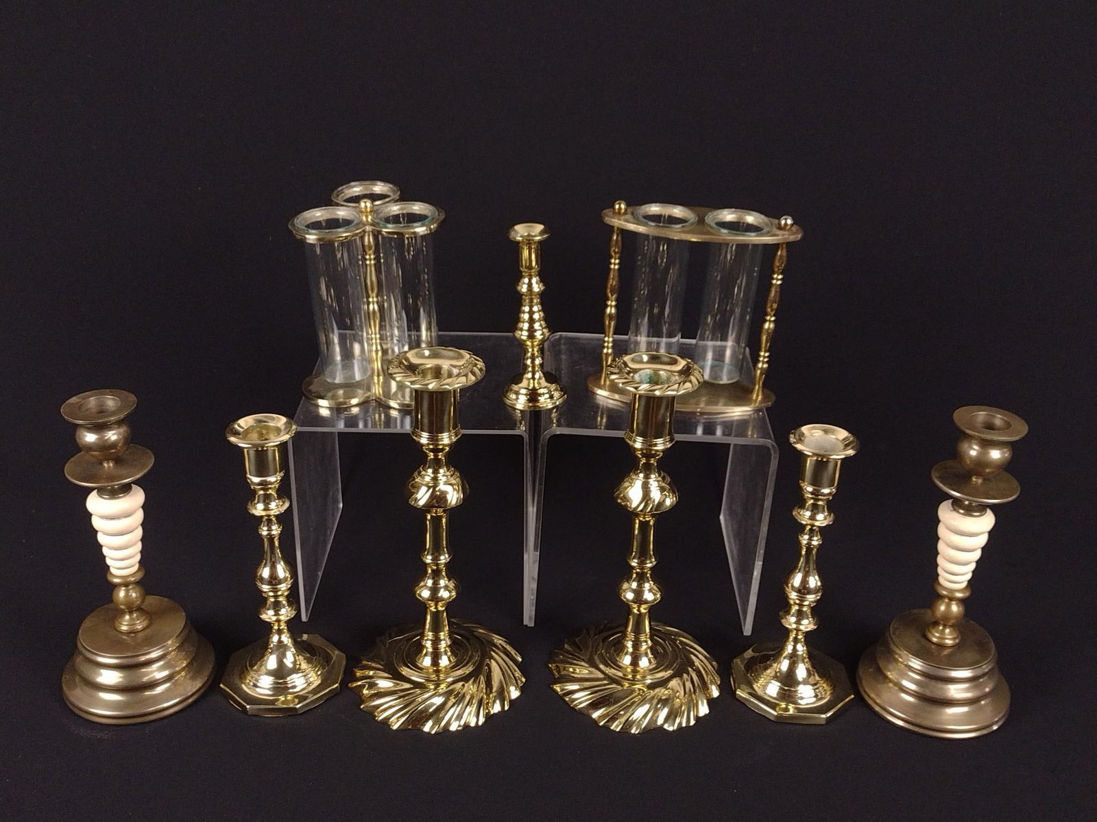 9 Brass Candle Holders and Vases (1 of 7)