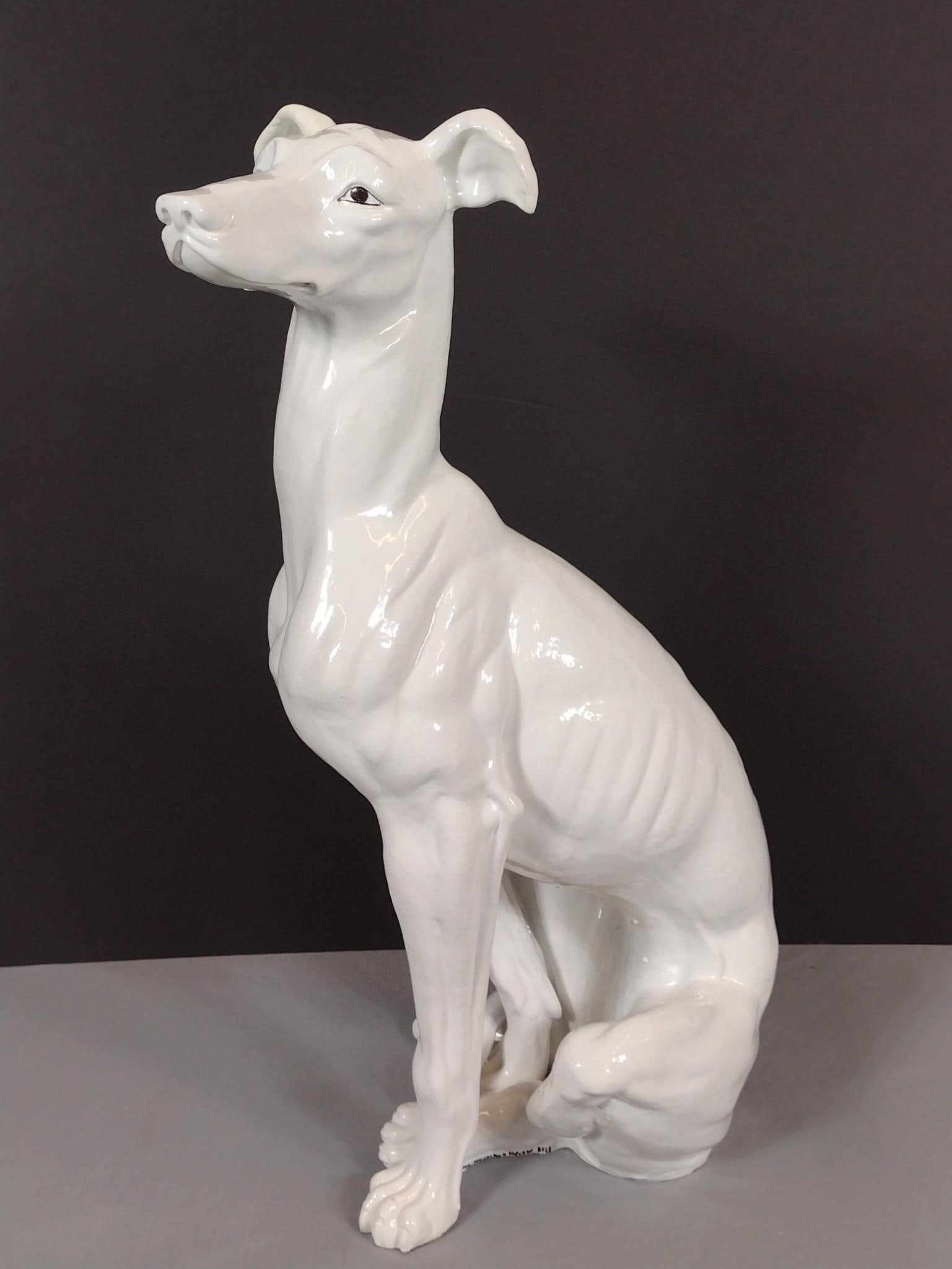 Signed Ceramic Dog Statue (1 of 6)