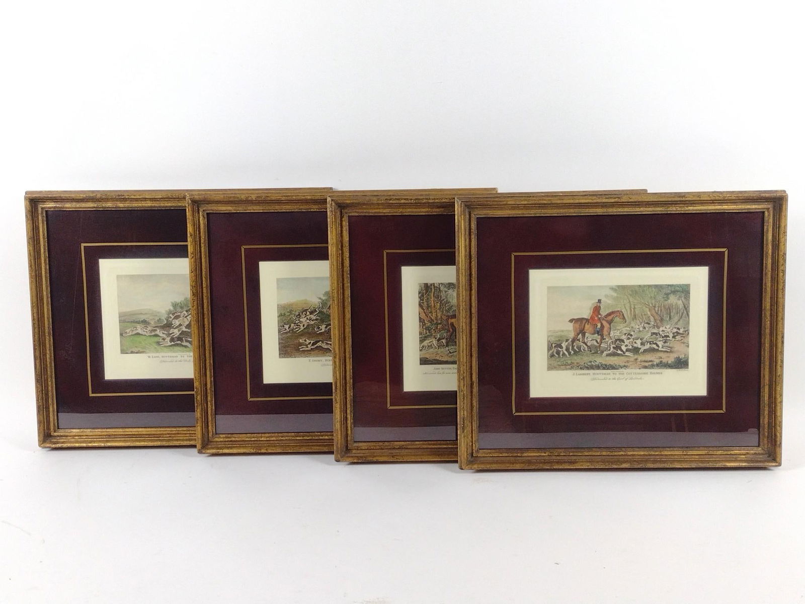 4 Hunt Prints in Gilt Frames (1 of 10)