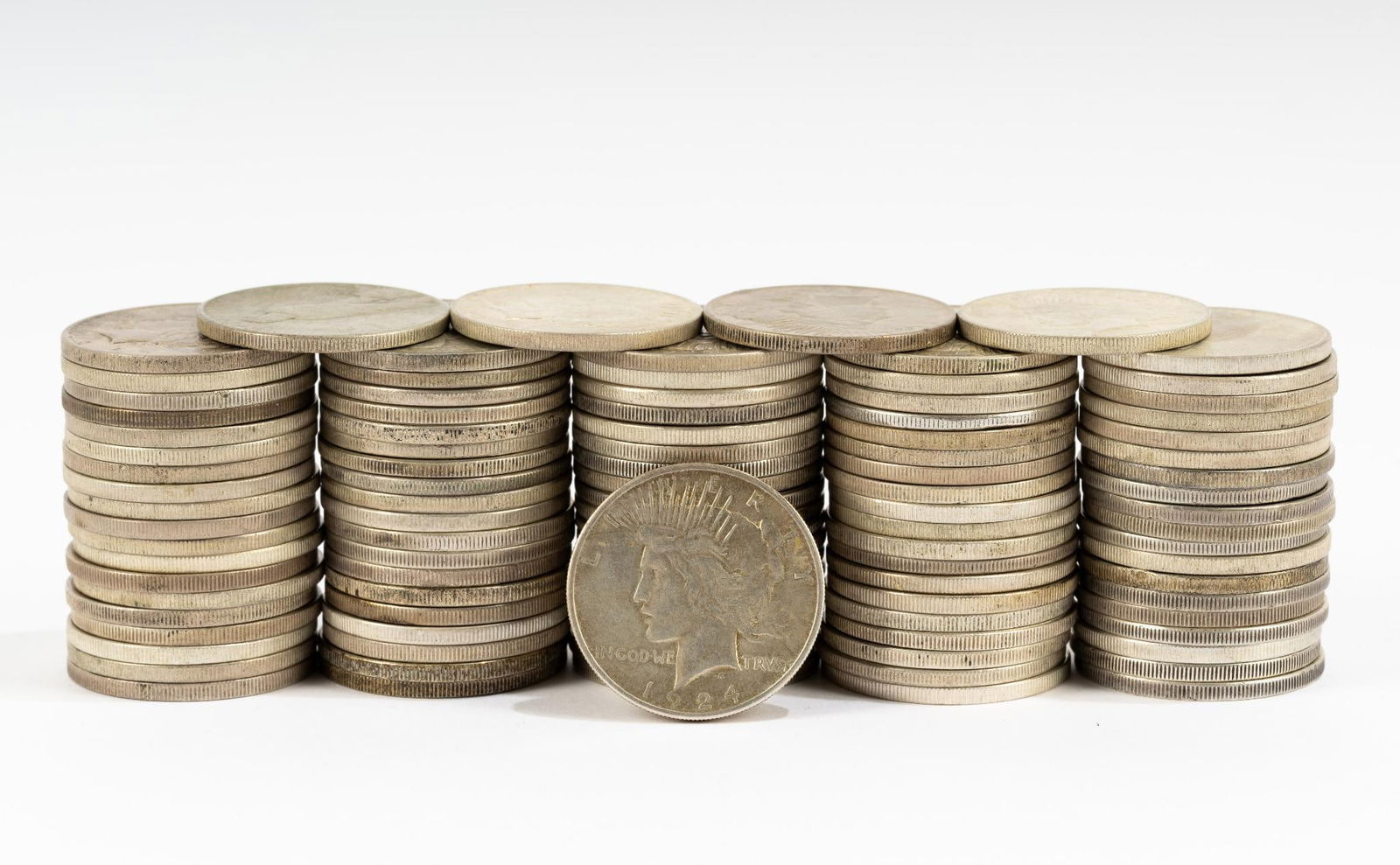 100 Silver Dollars Morgan and Peace (1 of 1)