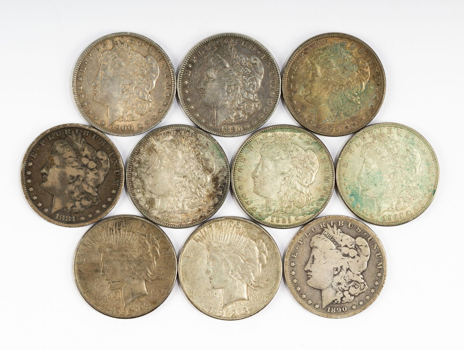 10 Morgan and Peace Dollars (1 of 2)