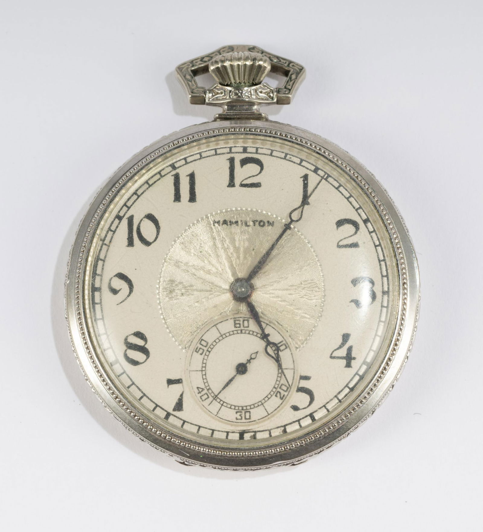 White Gold Filled Hamilton Pocket Watch (1 of 4)