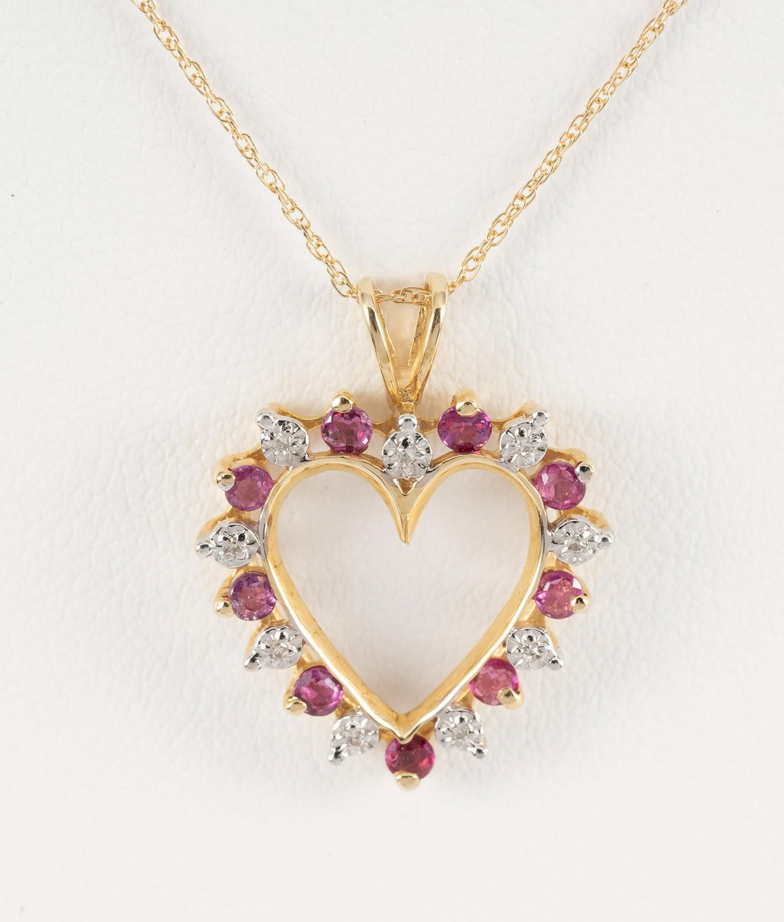 14K Gold Ruby and Diamond Pendant Necklace (1 of 6)