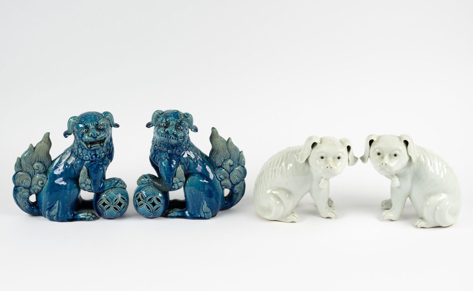 2 Prs Ceramic Foo Dogs (1 of 7)