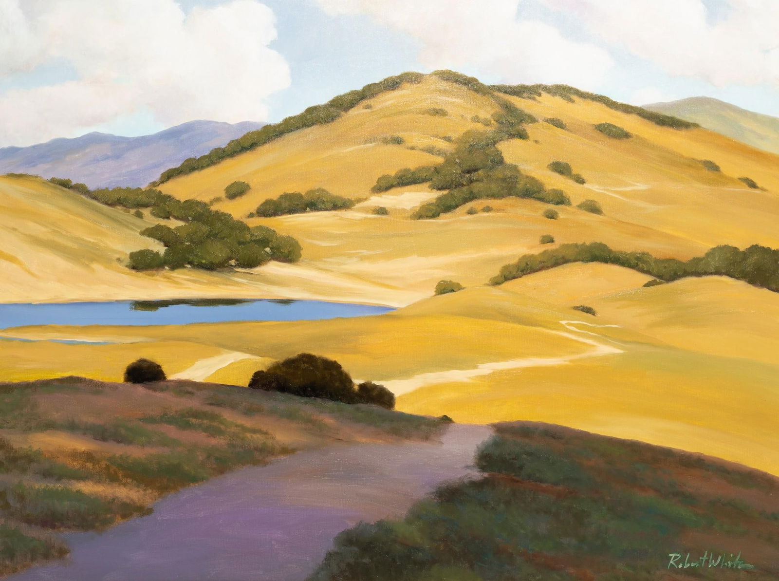 Robert White "Lake in the Hills" Painting (1 of 4)