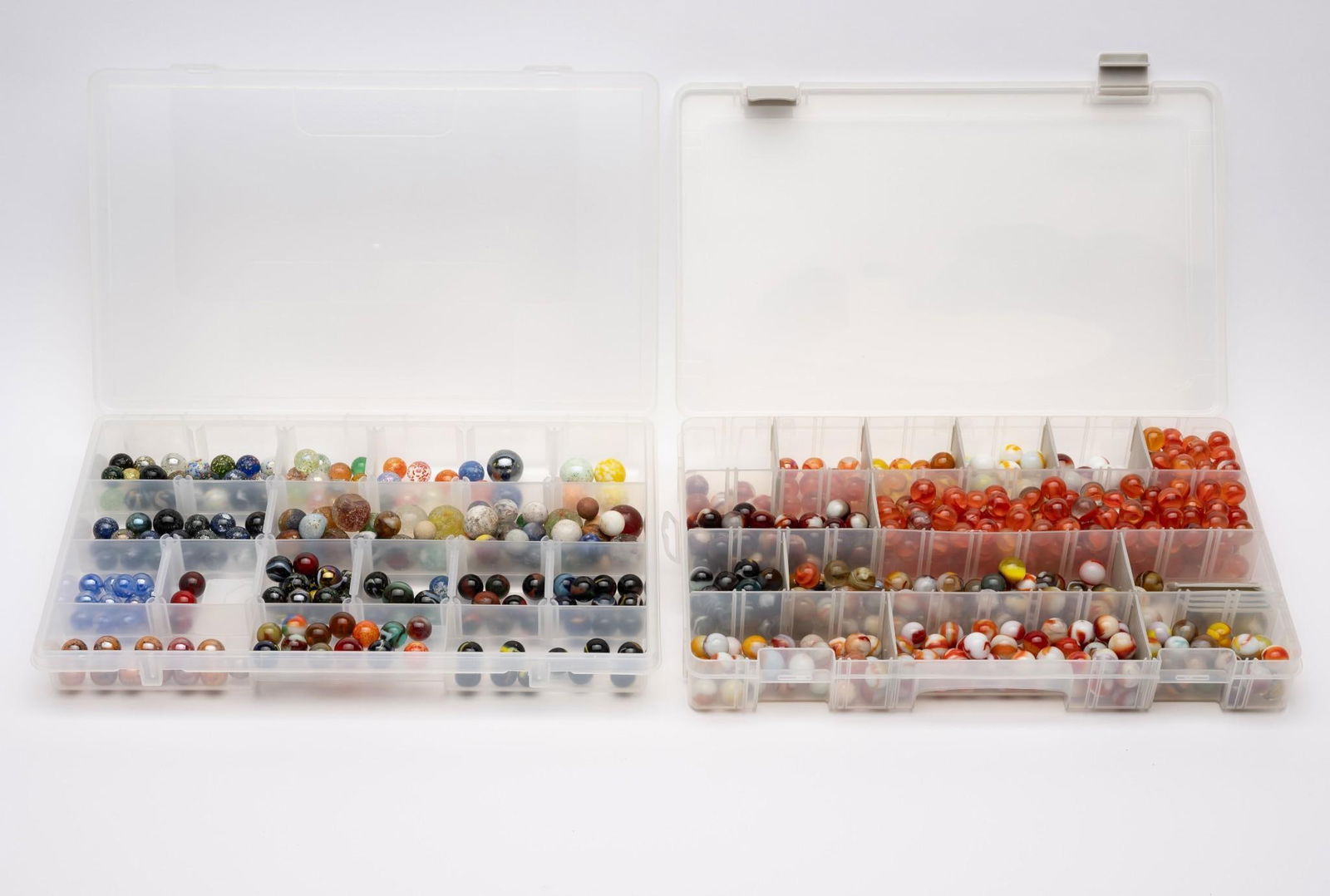 Collection of Marbles: Mostly glass marbles. Various sizes and condition.