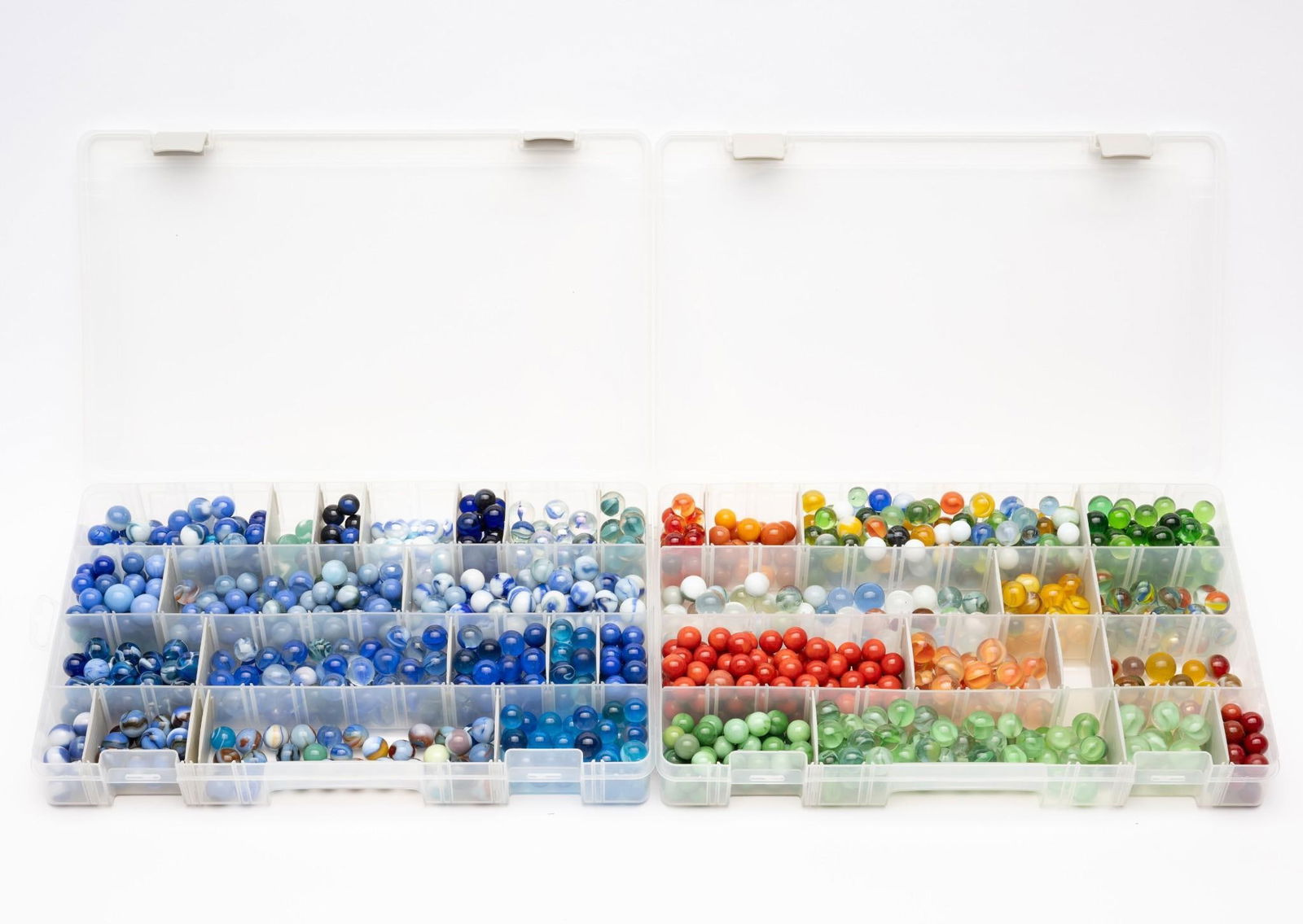 Collection of Marbles: Mostly glass. Various sizes and condition.