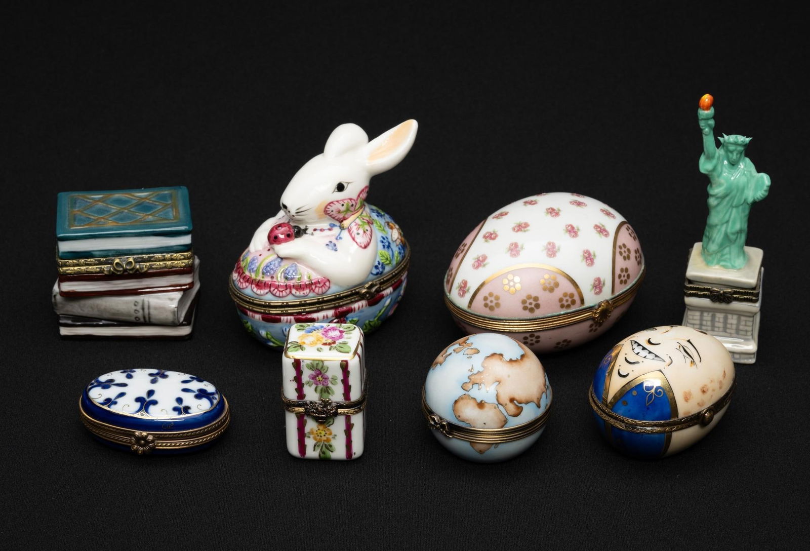 8 Ceramic Trinket Boxes incl Limoges (1 of 12)