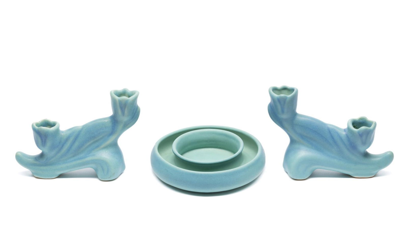 3 Pcs Van Briggle Turquoise Pottery (1 of 5)