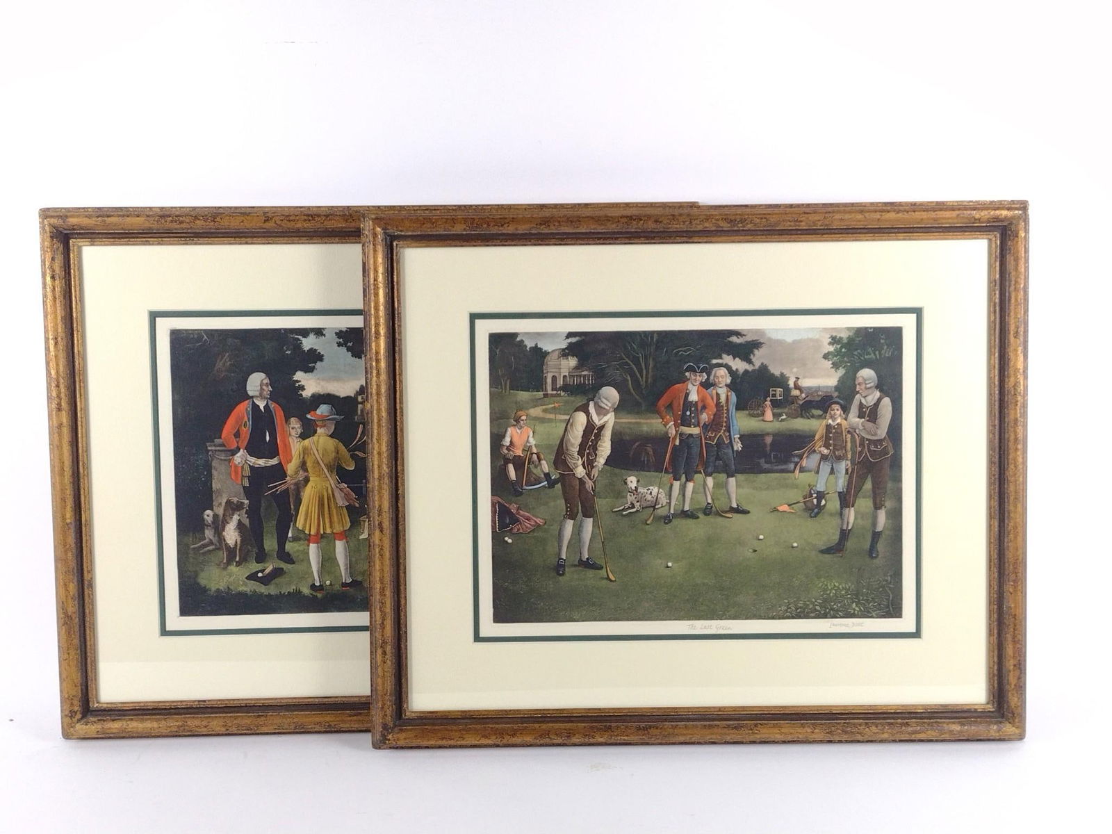 2 Lawrence Josset Golfing Prints: NOT ELIGIBLE FOR IN-HOUSE SHIPPING. Lawrence Josset (1910 - 1995) was active/lived in United Kingdom. Lawrence Josset is known for Painting. Pencil signed. Includes "The Last Green" and "The Practice