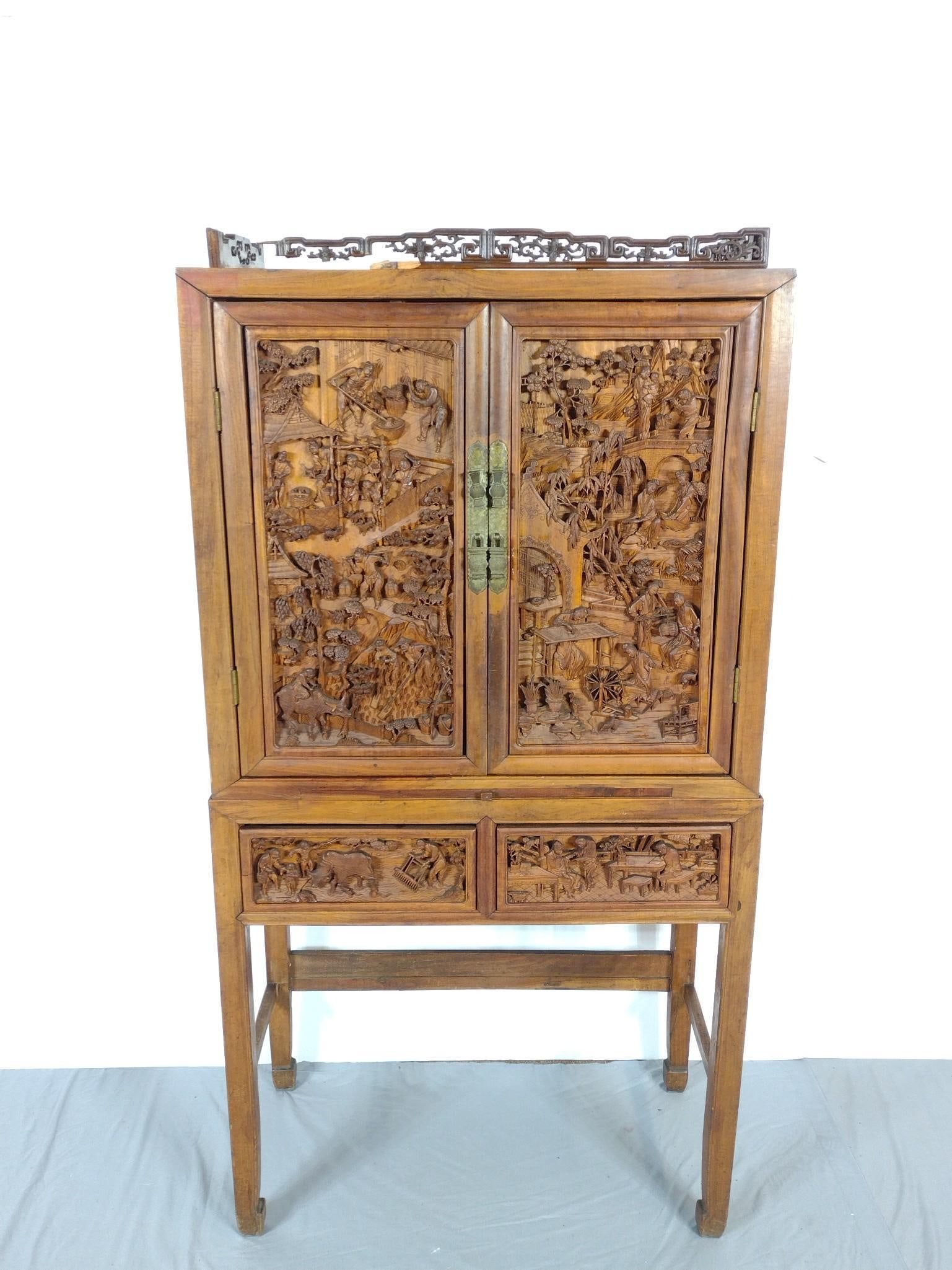 Carved Asian Cabinet (1 of 9)