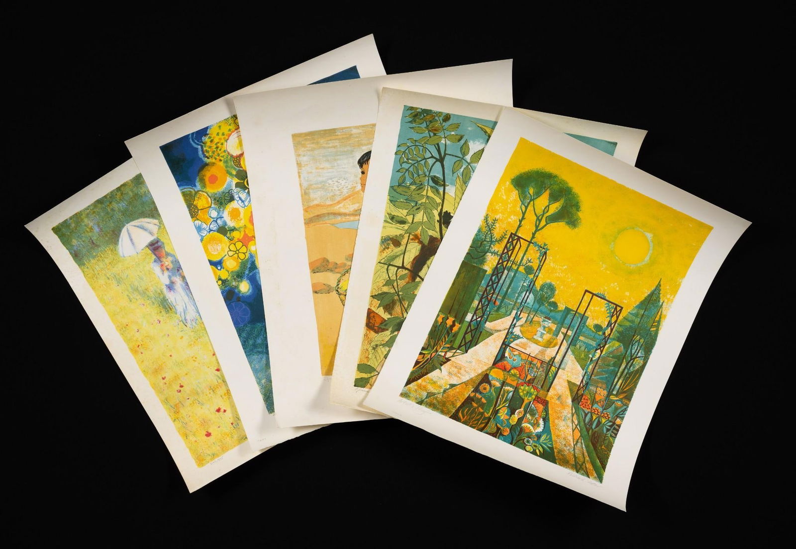 Five Mid Century Prints Unframed (1 of 16)
