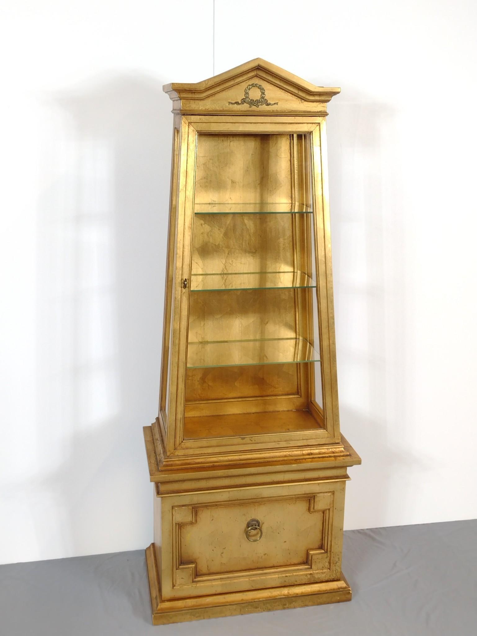 Gold Painted Curio Cabinet (1 of 4)