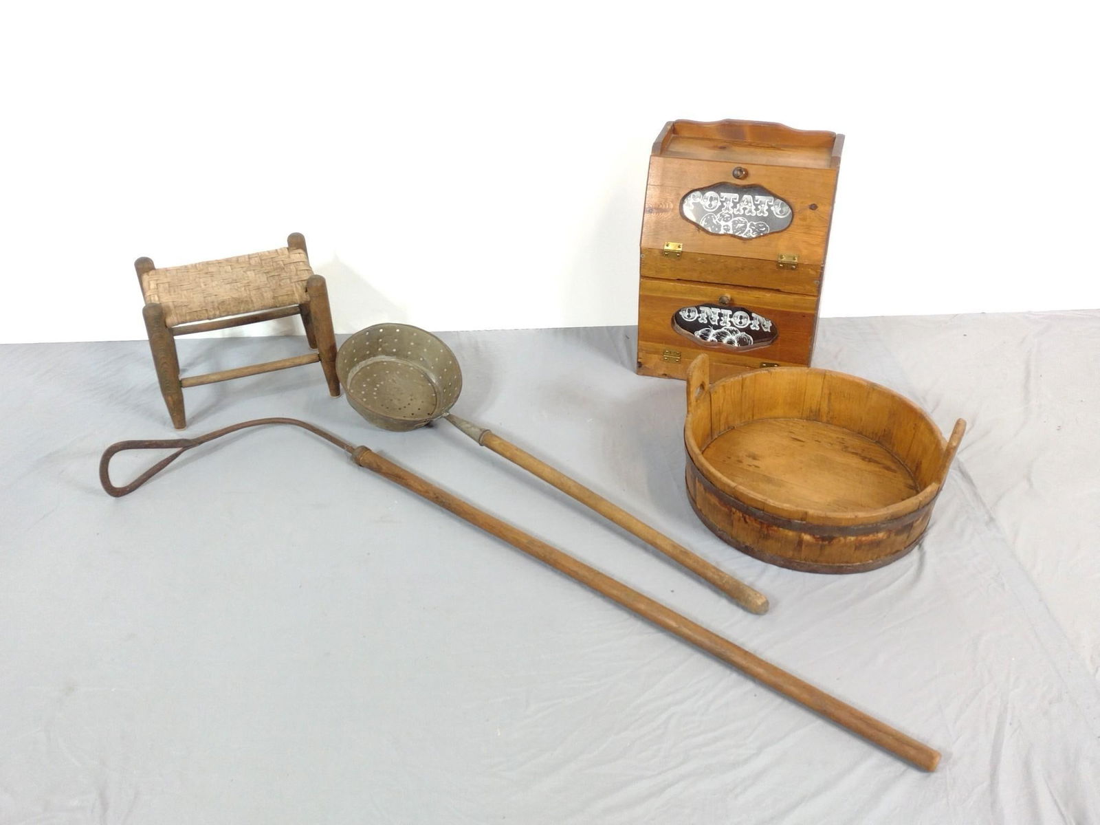 4 Misc Antiques Incl Stool (1 of 6)