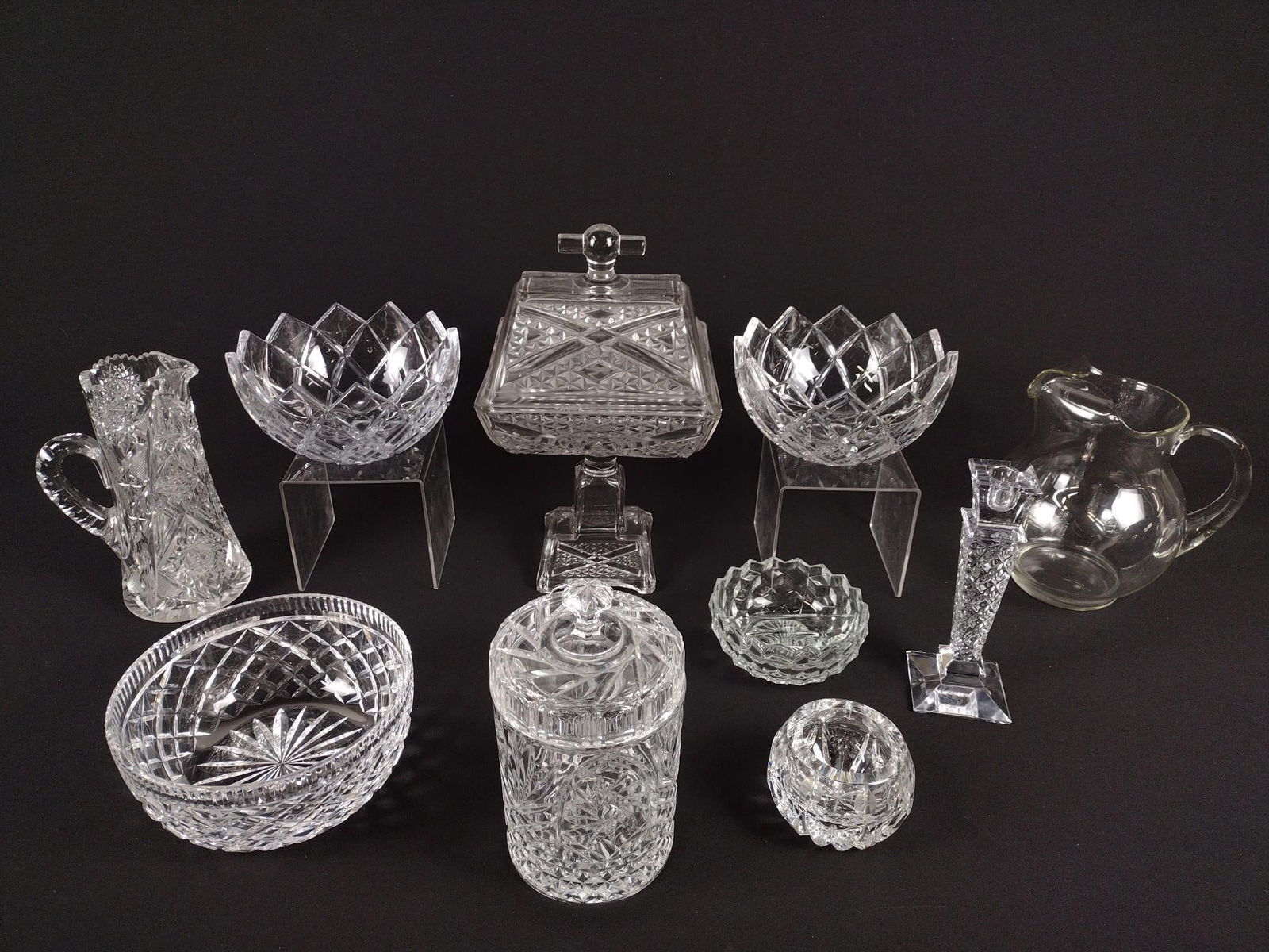 10 Pcs. Clear Pressed Glass (1 of 5)