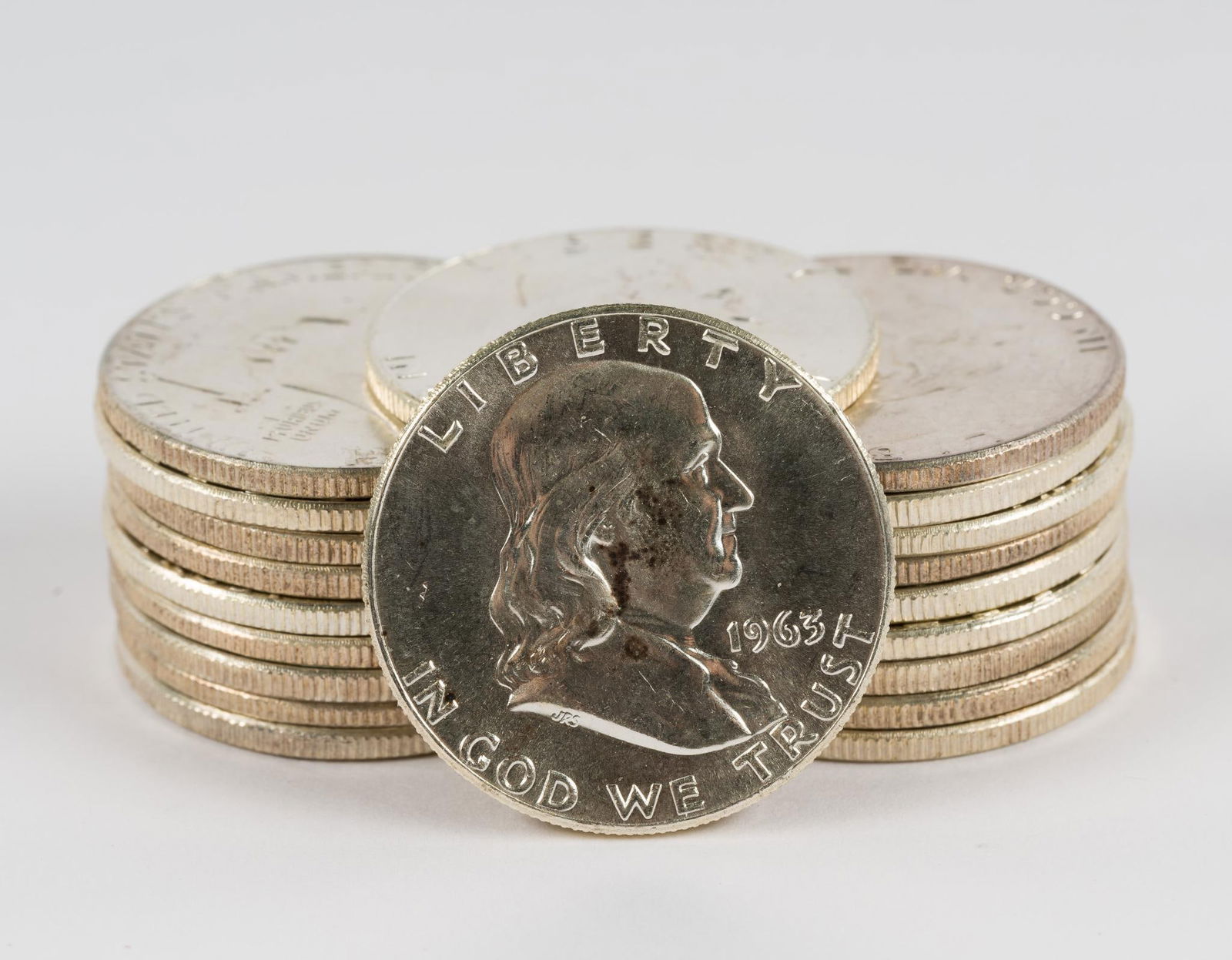 Roll of 1963 Silver Franklin Half Dollars (1 of 1)