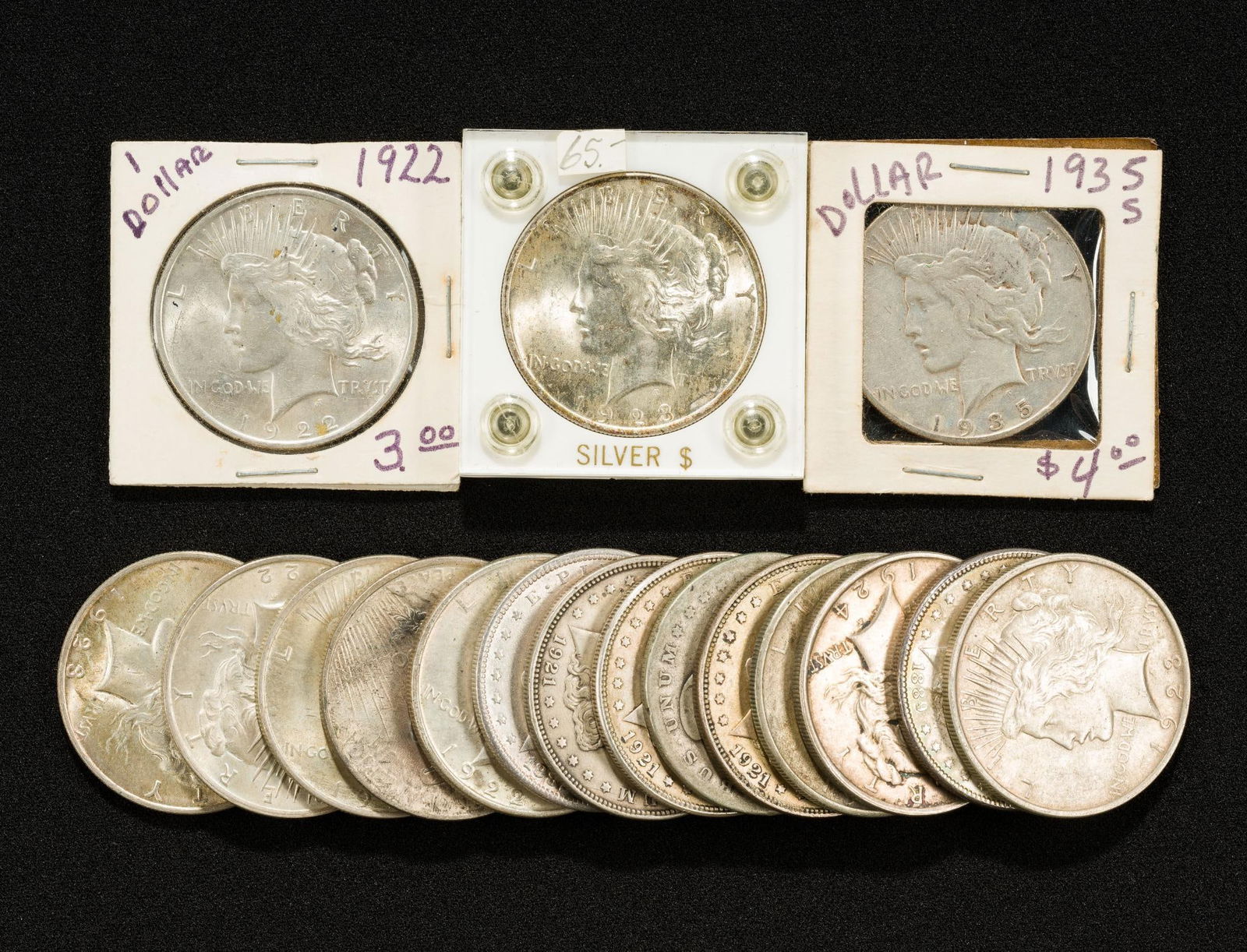 17 Morgan and Peace Silver Dollars (1 of 4)