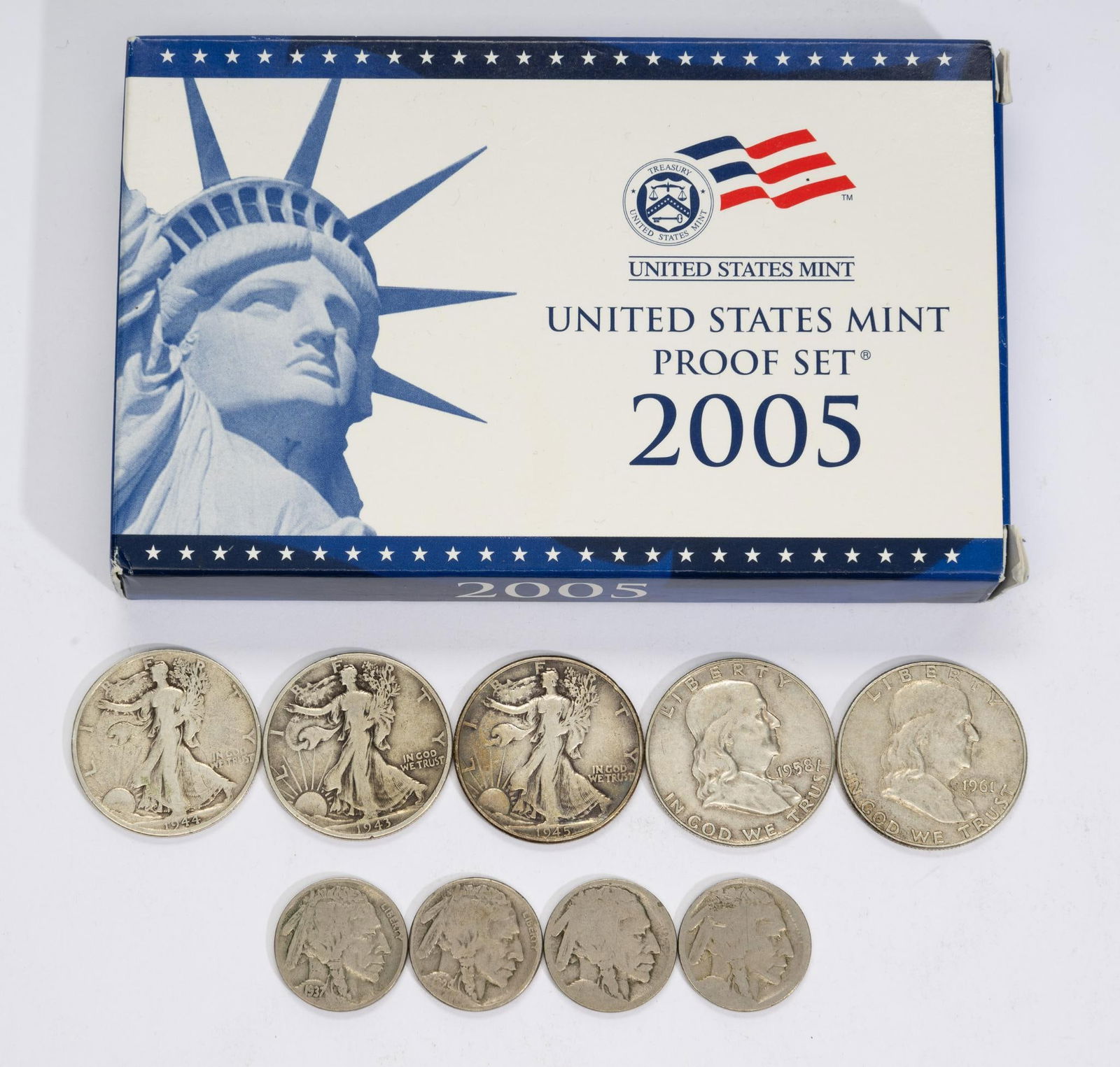 Silver Franklin and Walking Liberty Half Dollars, Proof Set (1 of 3)