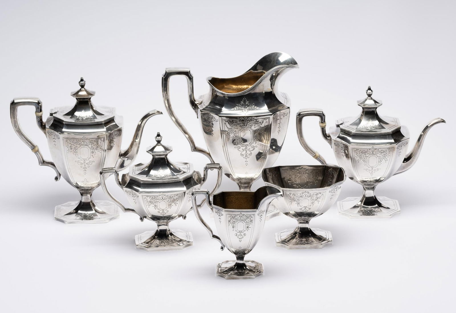 6 Pc. Reed & Barton Sterling Silver Tea & Coffee Service (1 of 12)