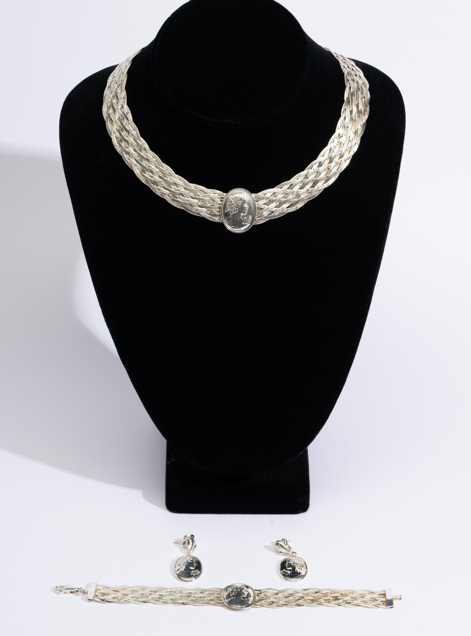 Milor Italy Sterling Silver Necklace, Bracelet, and Earrings (1 of 6)