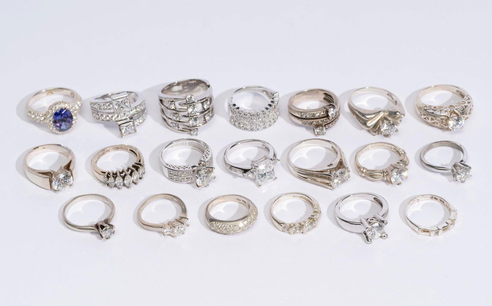 20 Sterling Silver & CZ Rings (1 of 7)