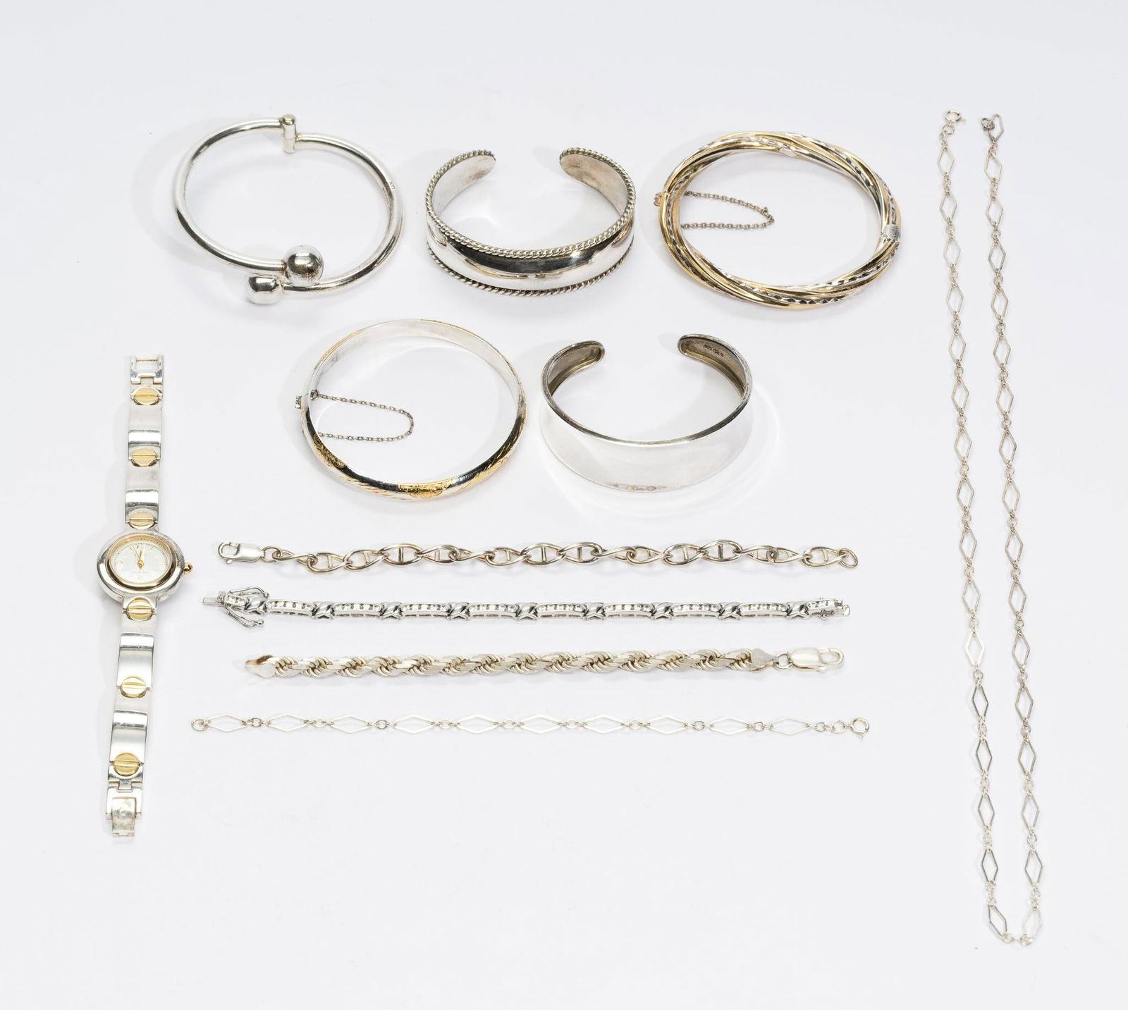 Sterling Silver Watch, Bangles, Cuffs, Bracelets (1 of 7)