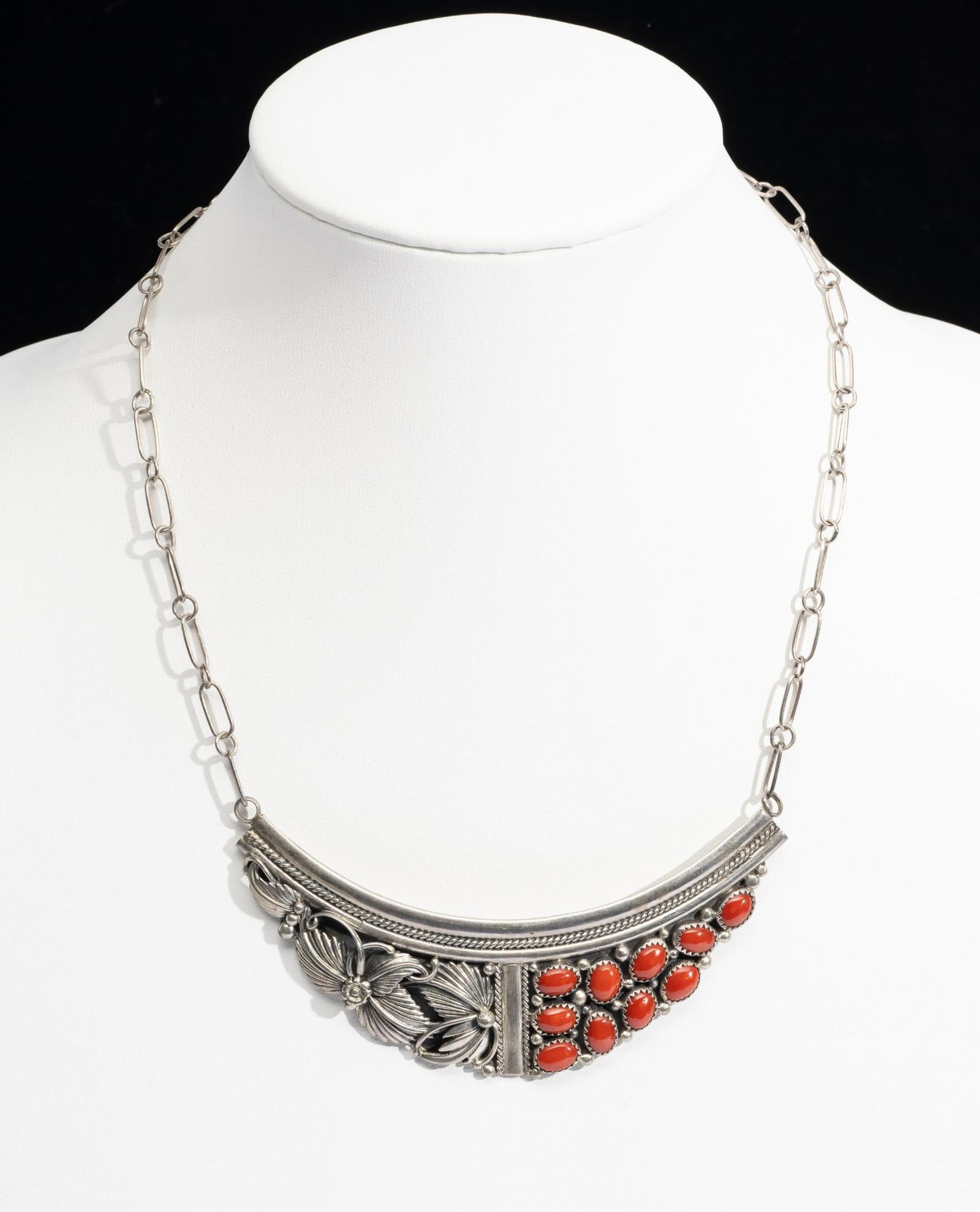 Sterling Silver & Coral Necklace (1 of 5)