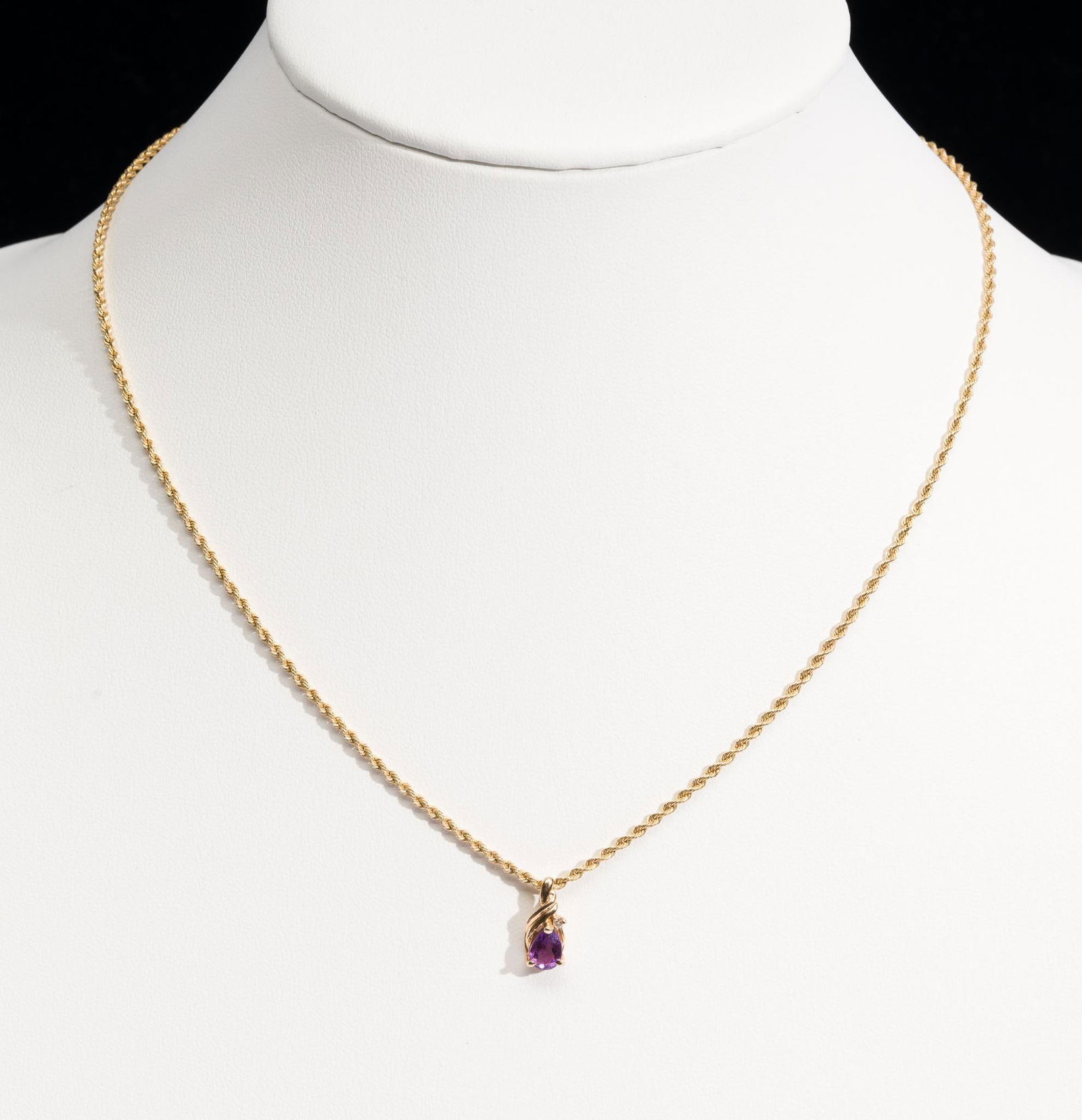 14K Gold & Amethyst Pendant Necklace (1 of 3)