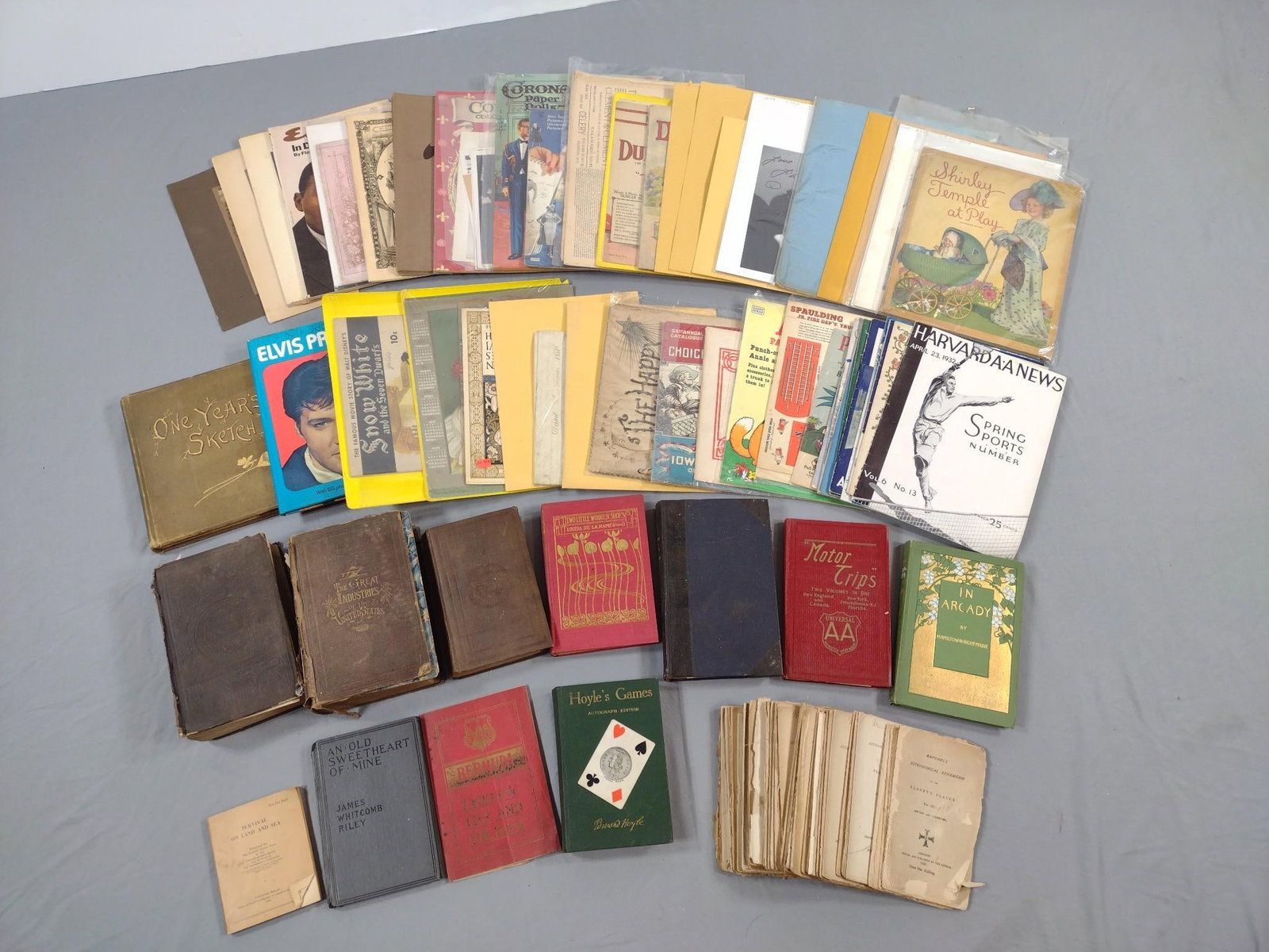 Large Grouping Antique Ephemera incl The Great Industries of The U.S.: Also includes House of Representative reports, antique photographs, magazines and more. Some wear consistent with age and use.