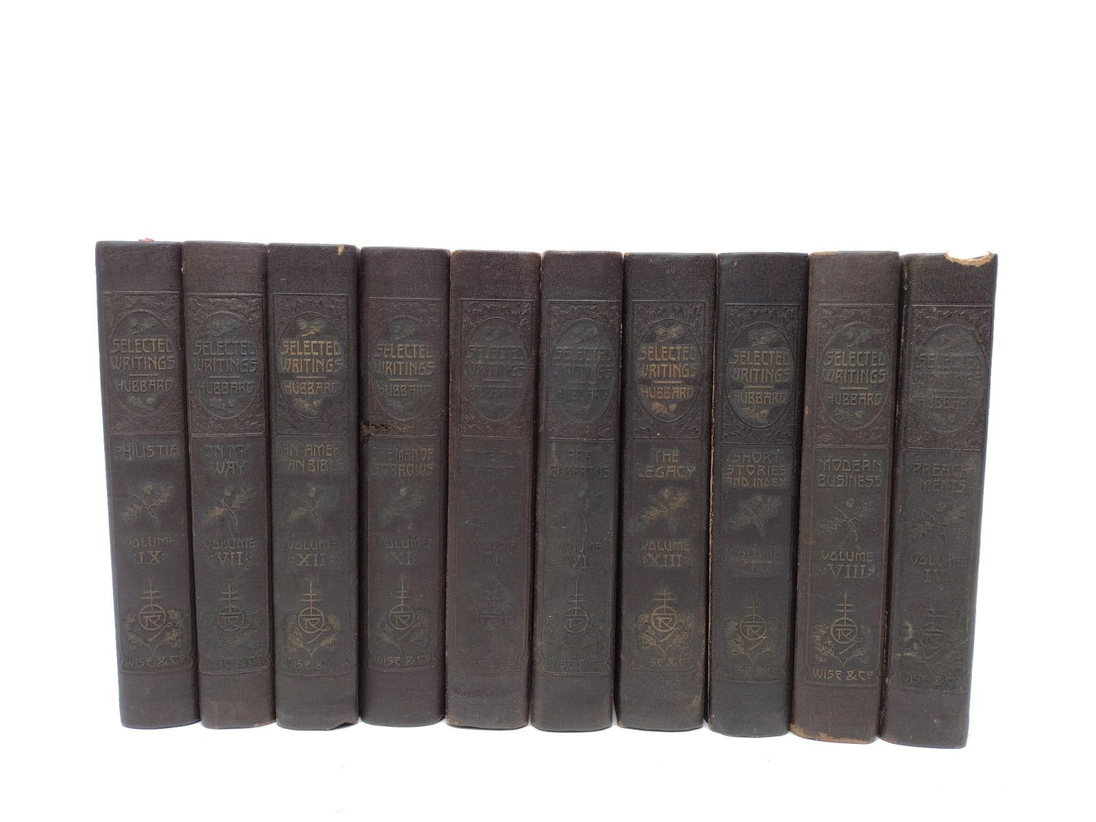 10 Vols Selected Writings of Elbert Hubbard: Some wear consistent with age and use.