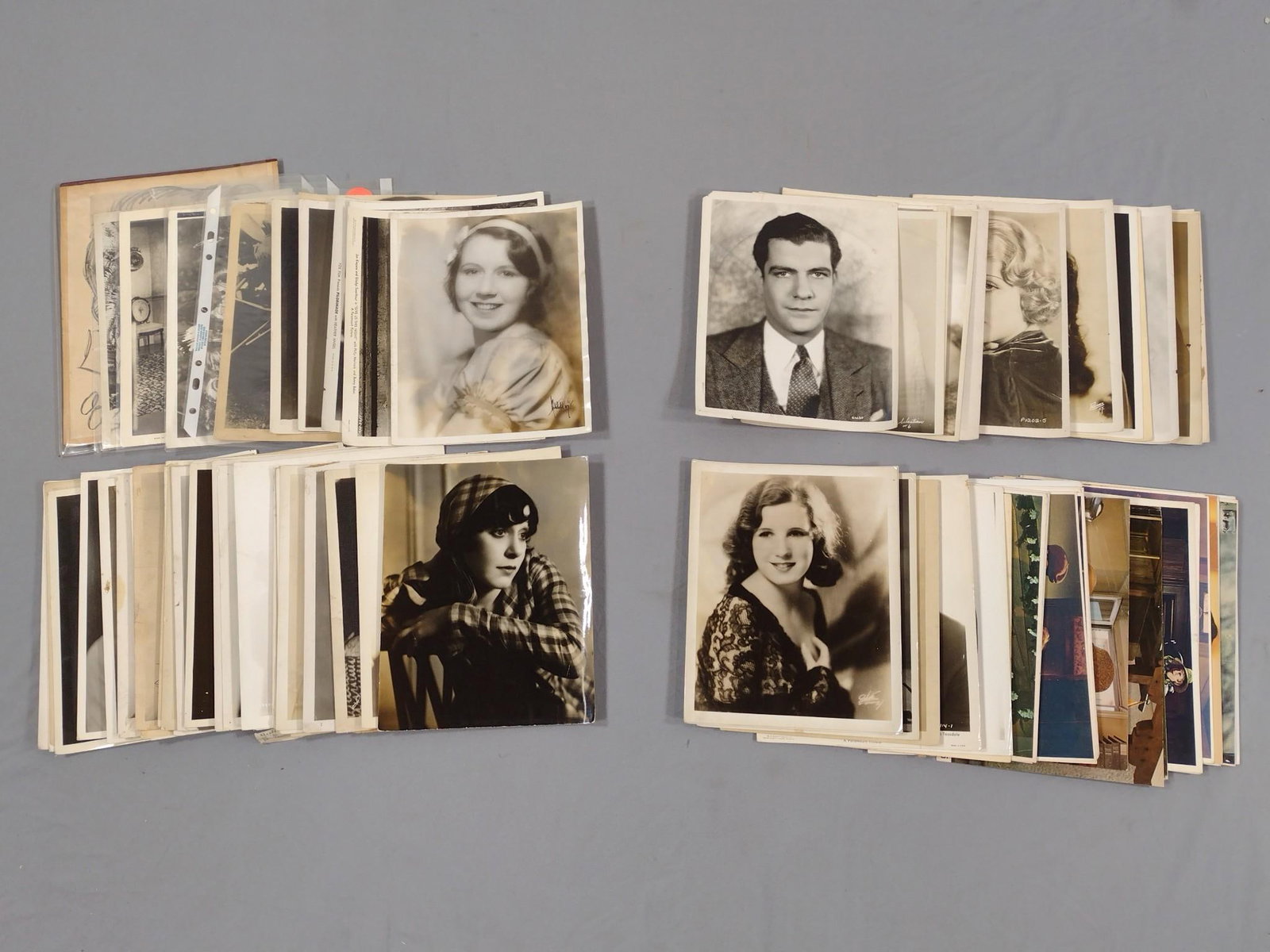 Large Grouping Famous People / Celebrity Photos and Movie Cards: Includes Lindbergh, Shirley Temple, and more. Most photo prints / movie cards are 8 x 10.