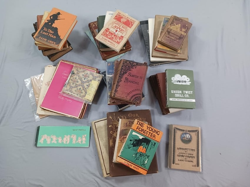 Large Grouping of Books, Booklets, and More: Includes A Thousand Miles up the Nile; Our Mutual Friend; and more.