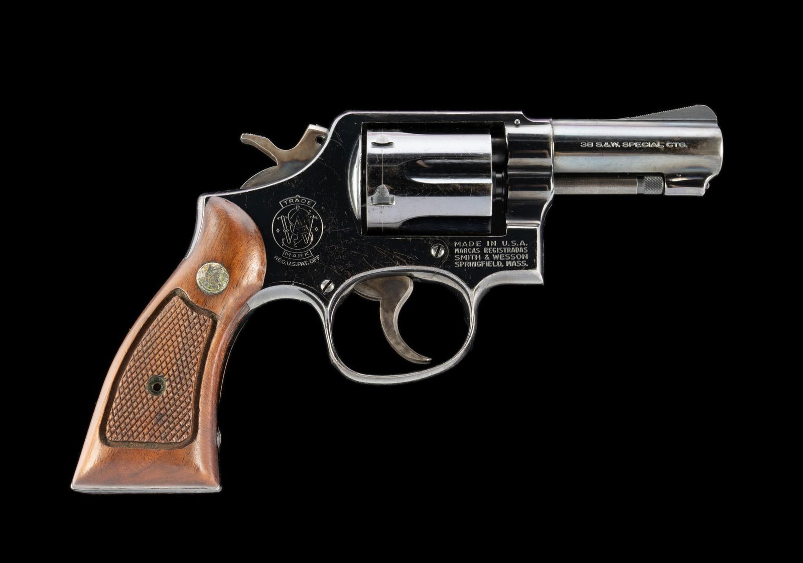 S&W Model 10-7 Revolver, Caliber .38 Special: Serial Number: 4D47910 Design: This Smith & Wesson Model 10-7 has a blued finish, a 3" barrel and a 6-shot cylinder chambered for the .38 Special cartridge. Other than a drag line on the cylinder and