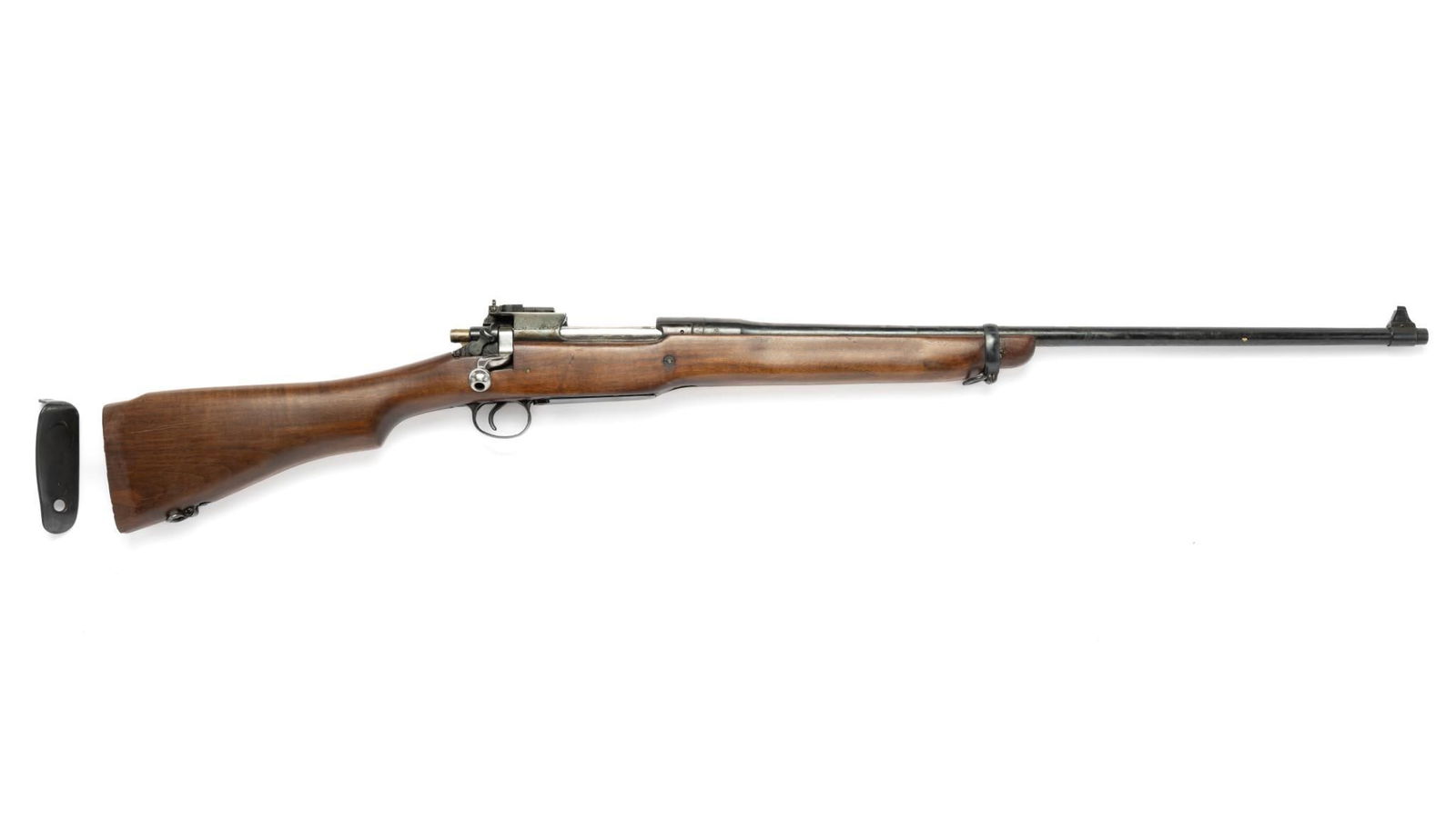 Cut-Down U.S. Model of 1917 Remington Bolt Rifle, Caliber .30-06.: Serial Number: 332246 Design: This M1917 bolt action rifle has been cut down into a homemade sporter. The barrel is a full length (26") High Standard G.I. replacement barrel and the bolt has been poli