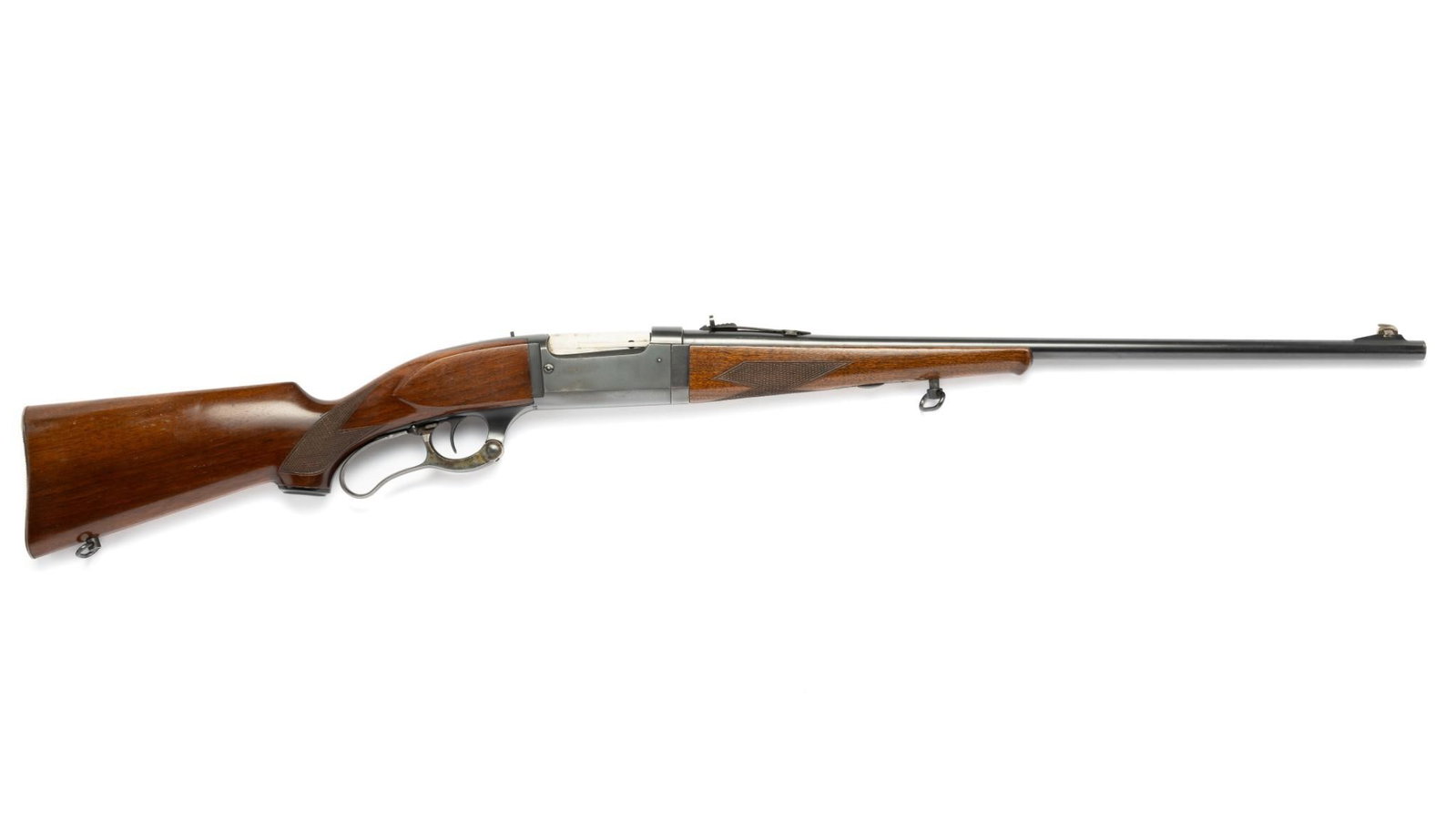 Savage Model 99 Lever Action Rifle, Caliber .300 Savage: Serial Number: 327950 Design: This Savage Model 99 lever action rifle was manufactured in 1929. it is a take down example with a 24' barrel chambered for the .300 Savage round. Most of the factory blu