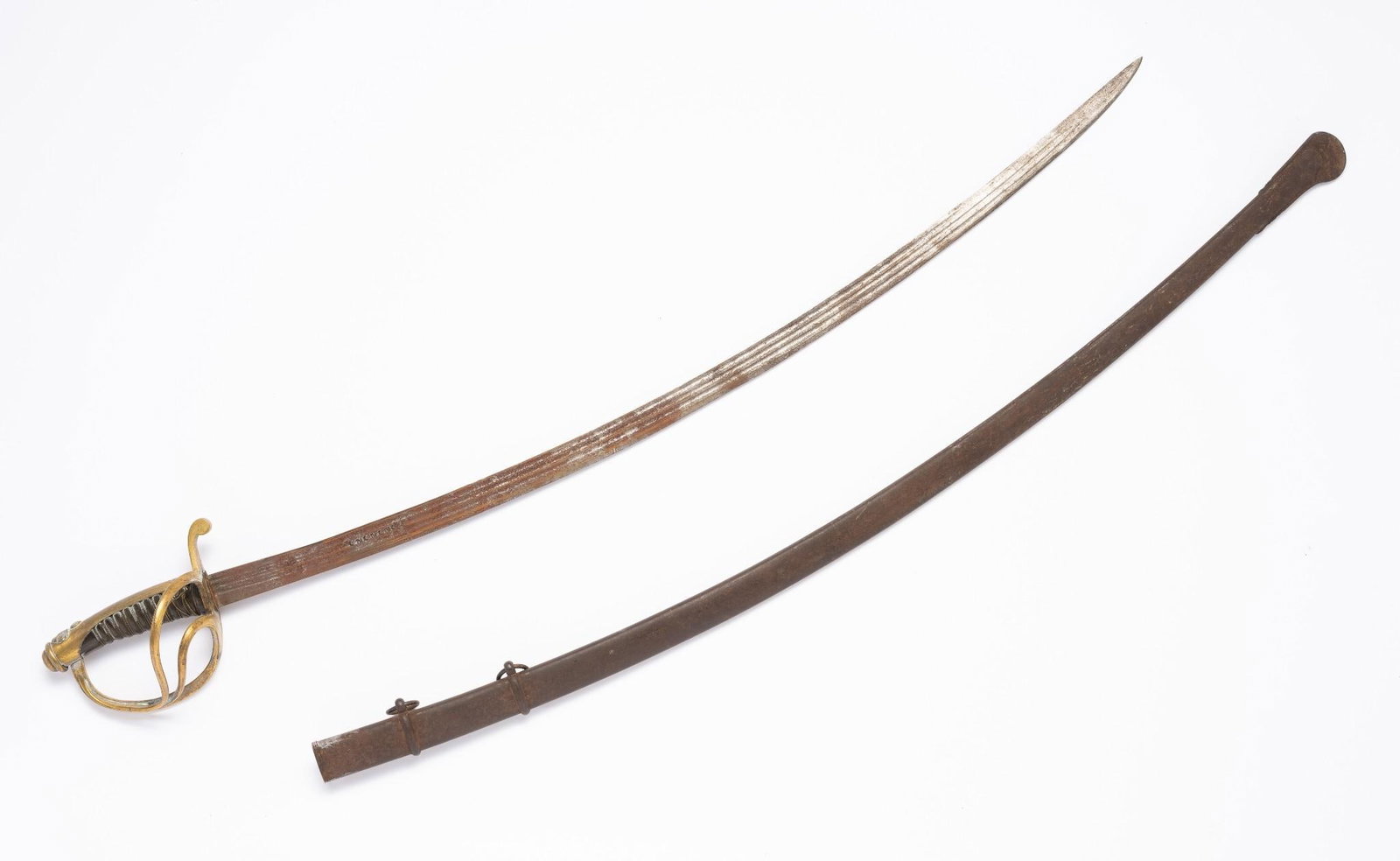 German WWII Army Ordnance Saber Sword: Overall 41-1/8" long. Wiring coming off the handle. Rust on the blade.
