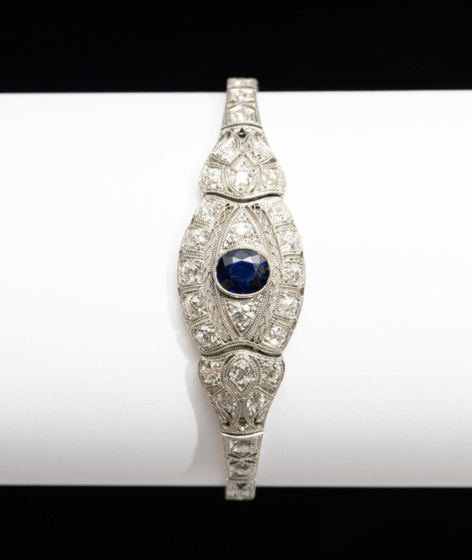 Art Deco Platinum, Sapphire & 2.5 CTW Diamond Bracelet (1 of 5)