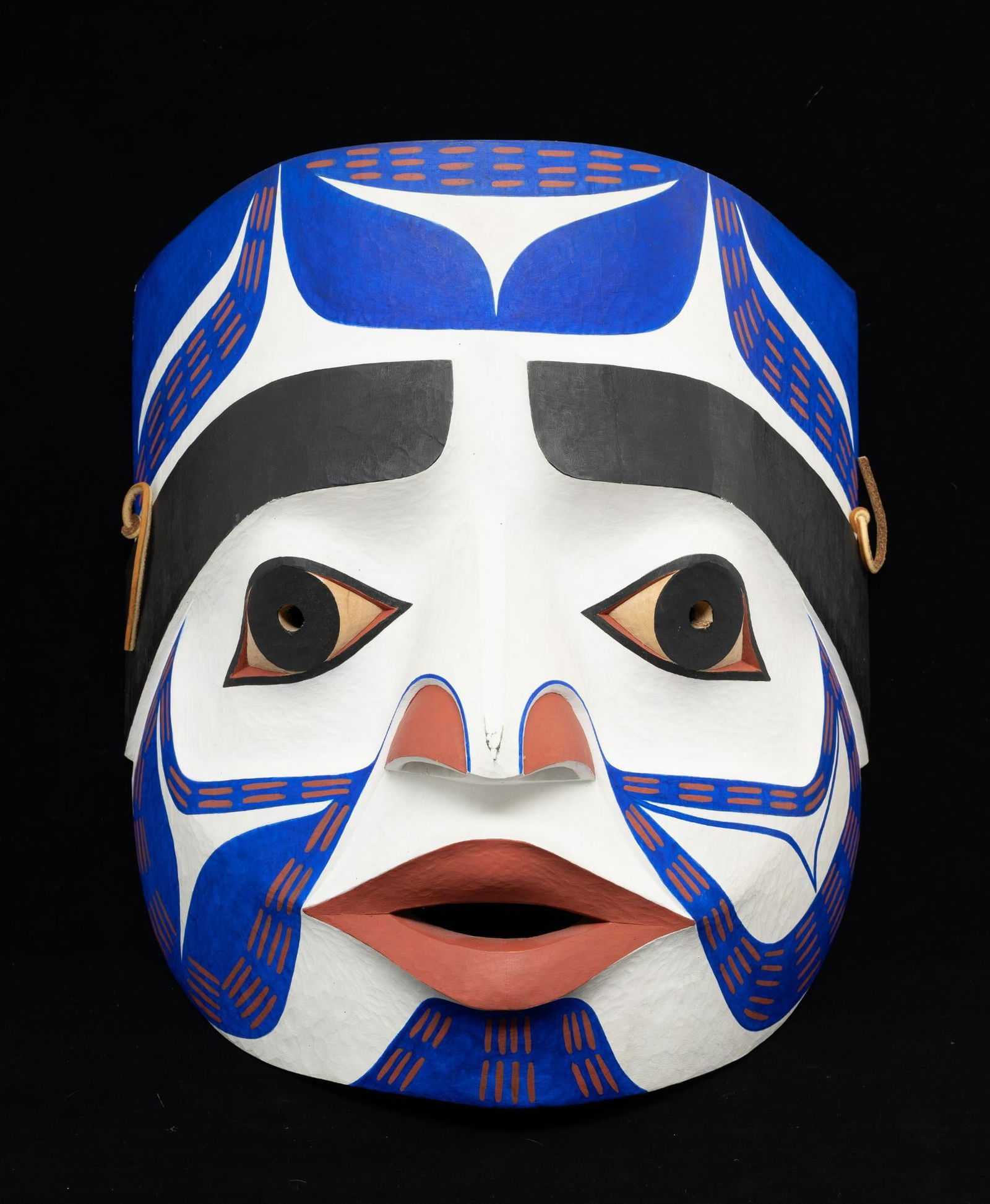 Bella Coola Whale Hunter Mask by George Pennier: DESCRIPTION: George Pennier (Chehalis Band, Coast Salish, b. 1957) began his career in 1976 with help from Willis Peters. In 1980, Pennier trained under Tony Hunt and Floyd Joseph. He primarily works